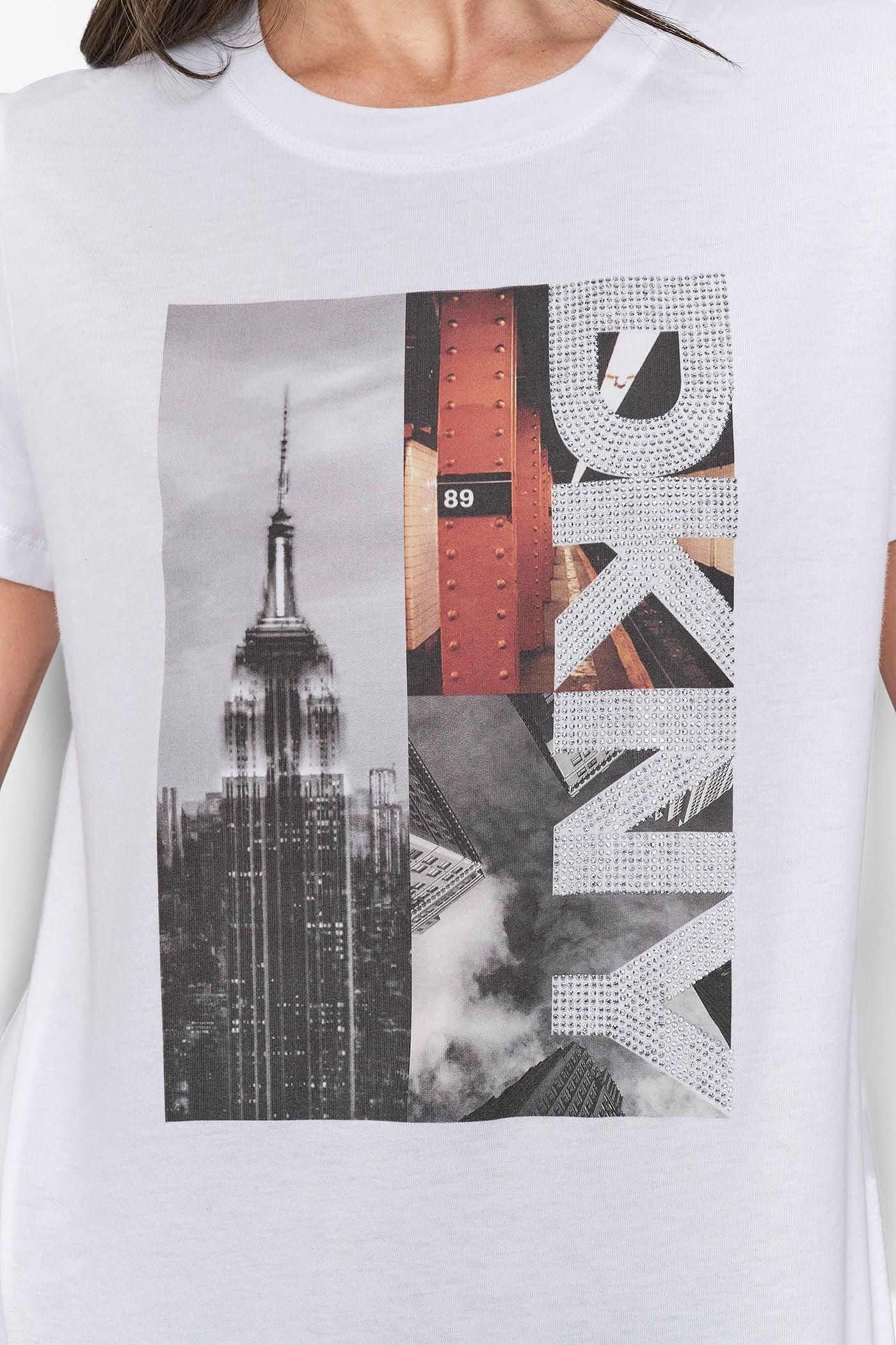 CRYSTAL LOGO-EMBELLISHED CITY GRAPHIC TEE Product Image