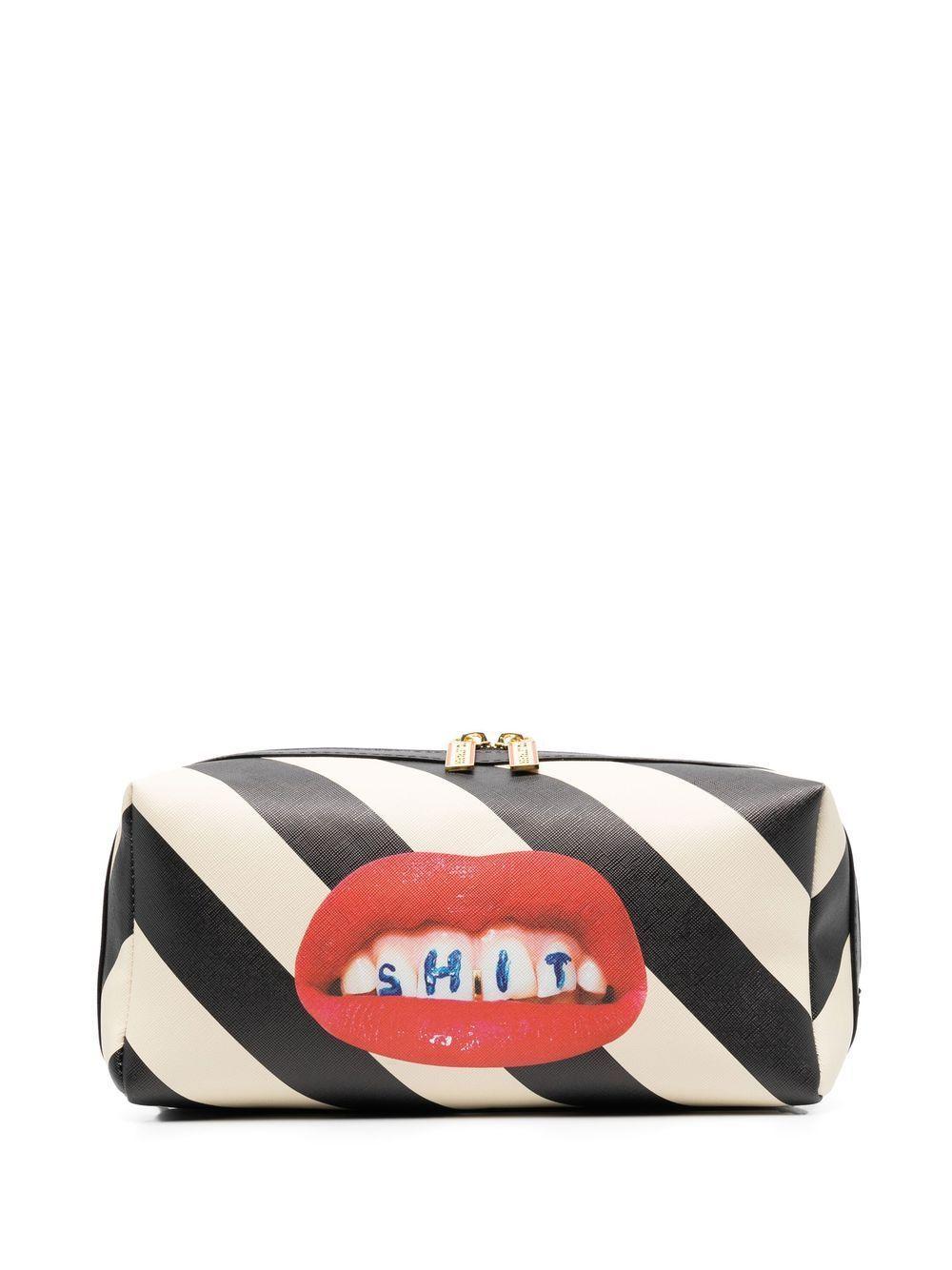 graphic-print striped wash bag Product Image
