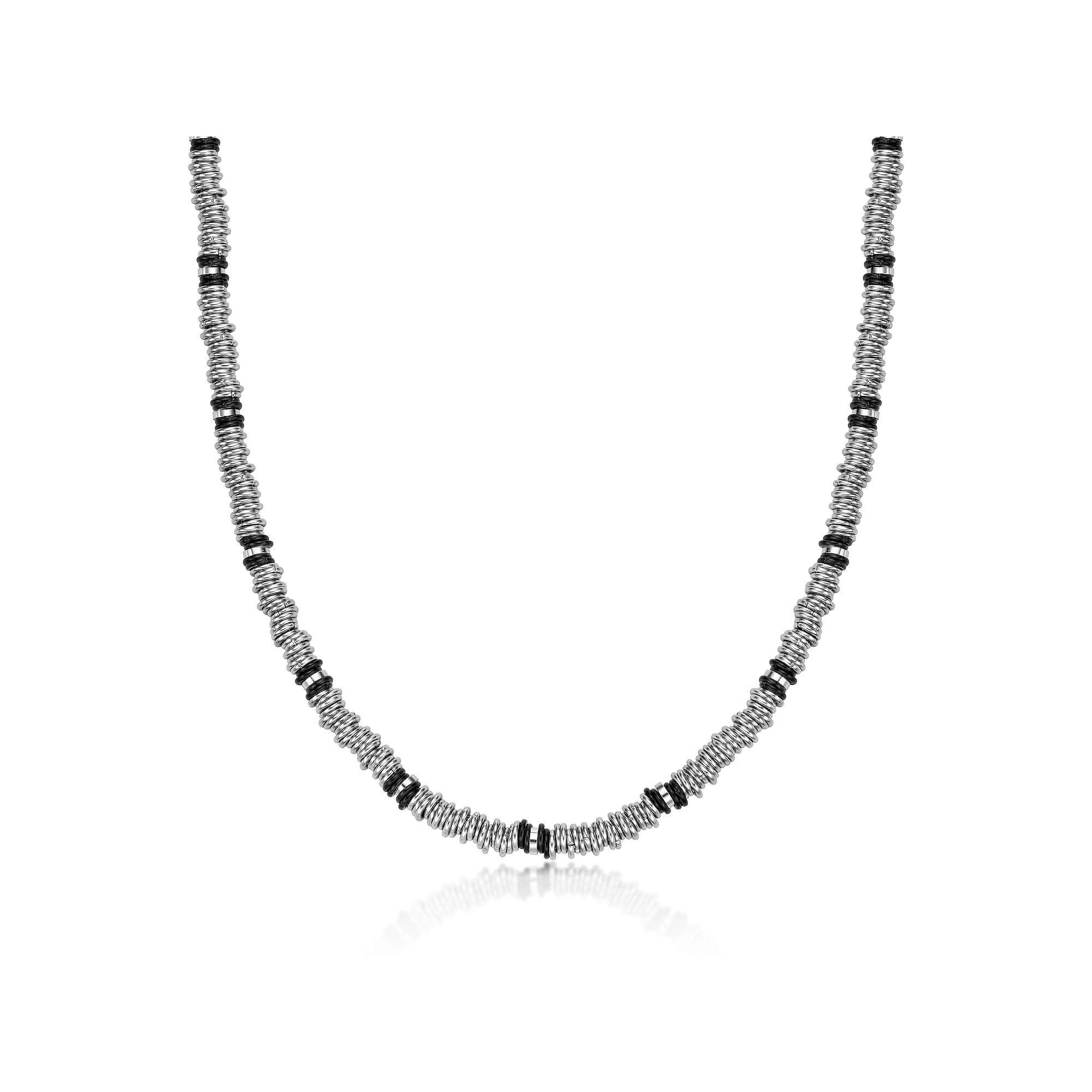 Men's LYNX Black Ion-Plated Stainless Steel 4 mm Chain Necklace, Size: 18", Two Tone Product Image