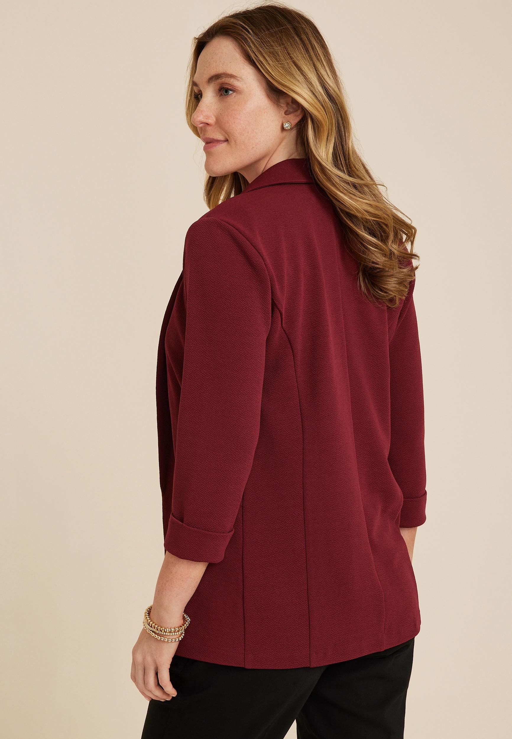 Maurices Womens Blazer Versa Open Front Brown Size Large Product Image