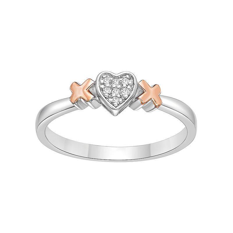 Gemminded Sterling Silver Diamond Accent Promise Ring, Women's, Size: 8 Product Image
