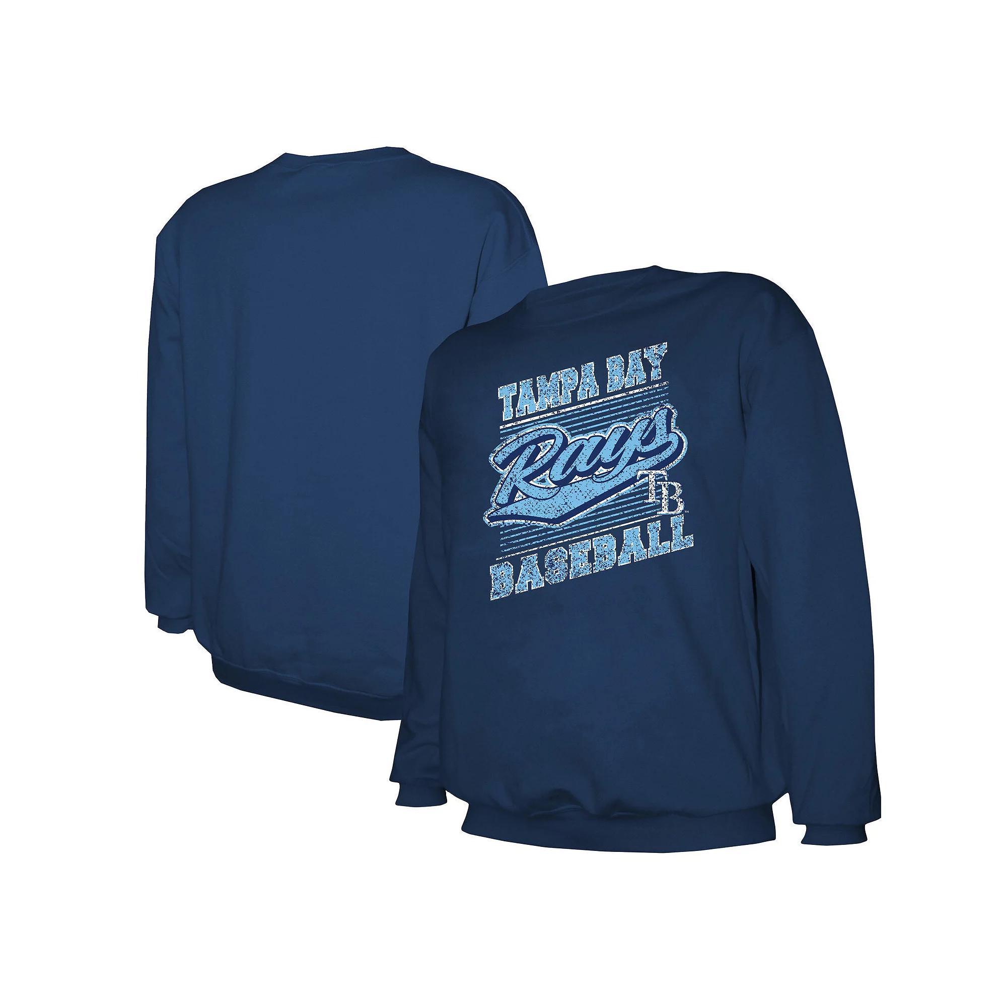 Men's Stitches Navy Tampa Bay Rays Pullover Sweatshirt, Size: Large, Blue Product Image
