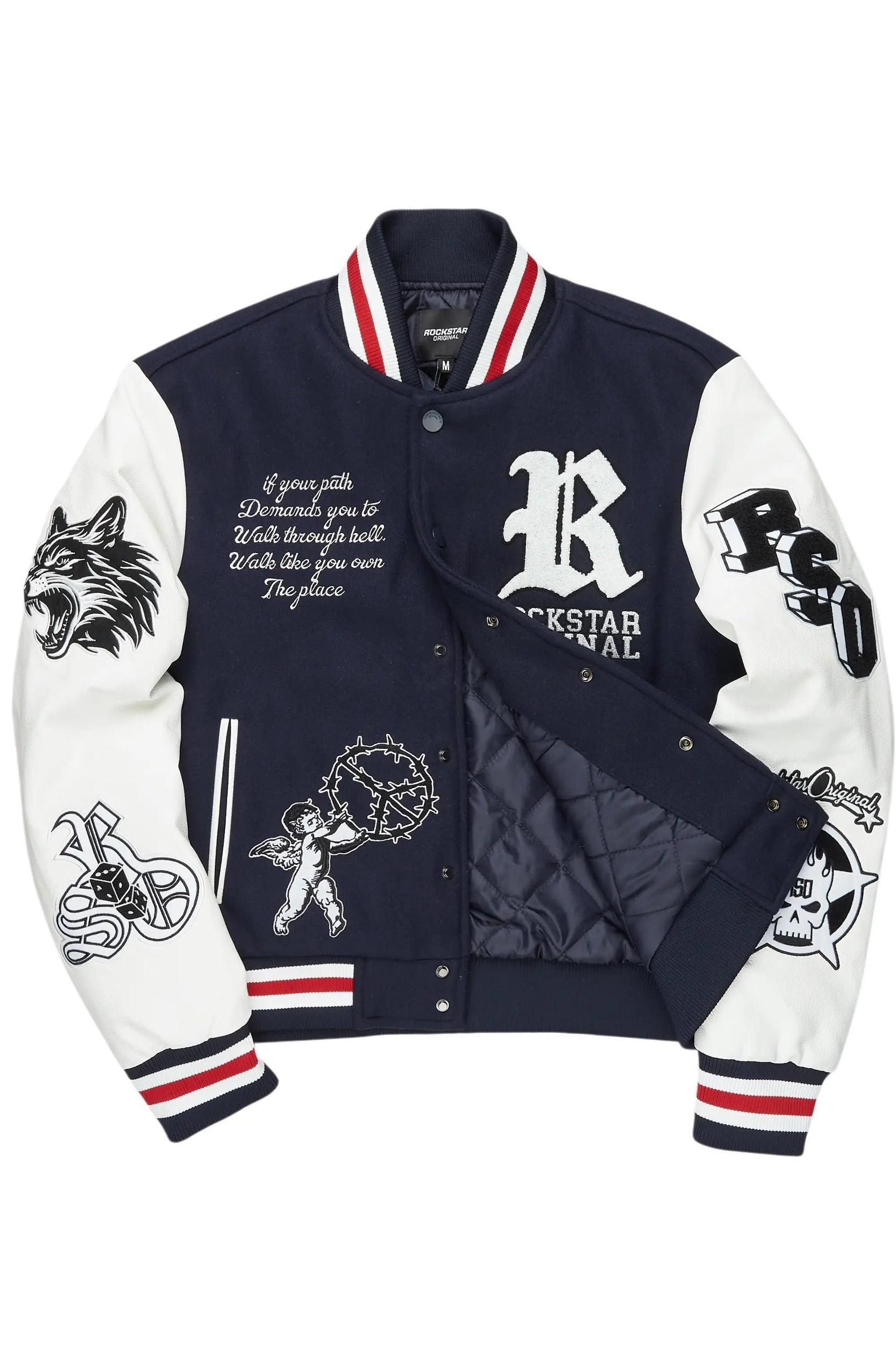 Afonso Navy Varsity Jacket Male Product Image