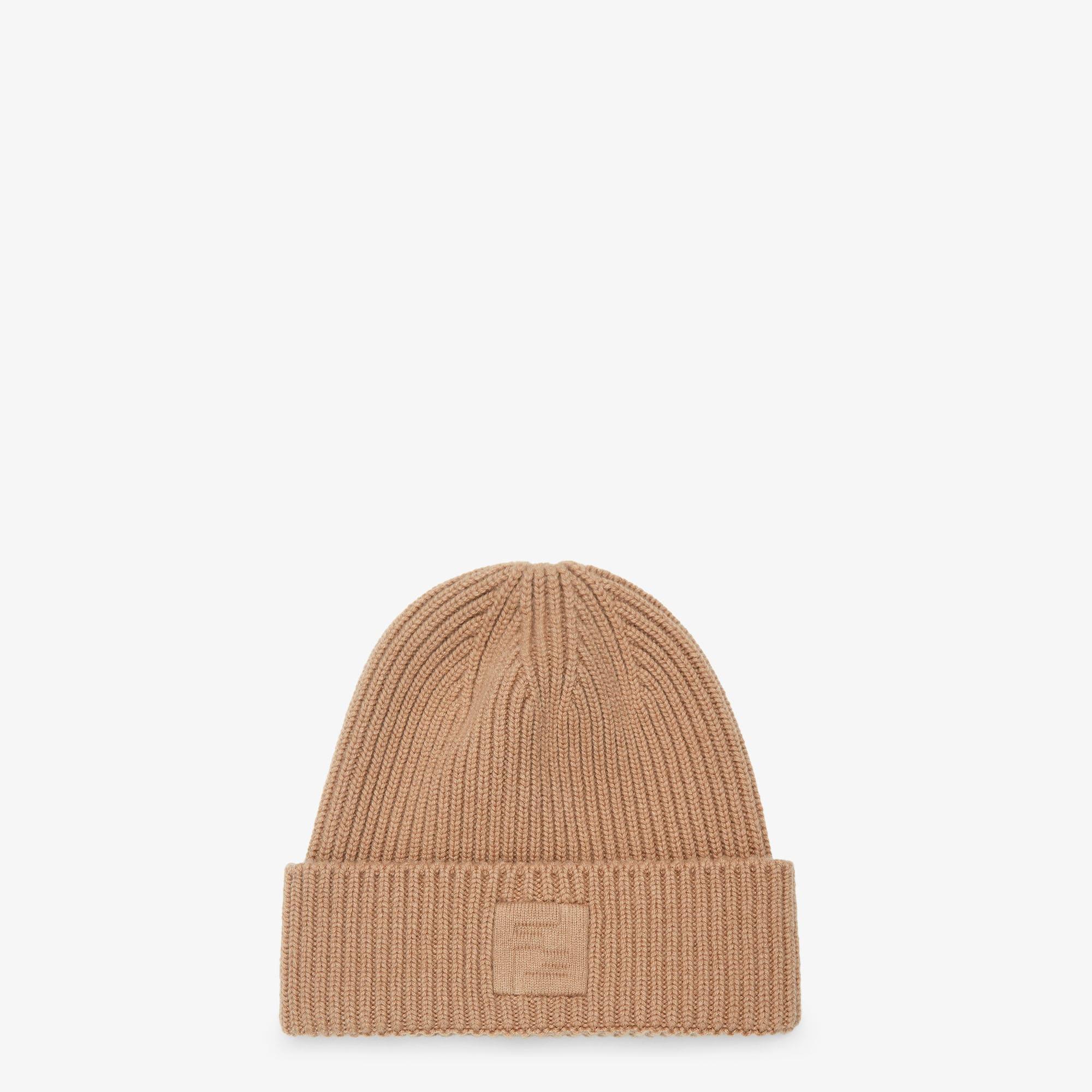 BeanieBeige wool and cashmere hat Product Image