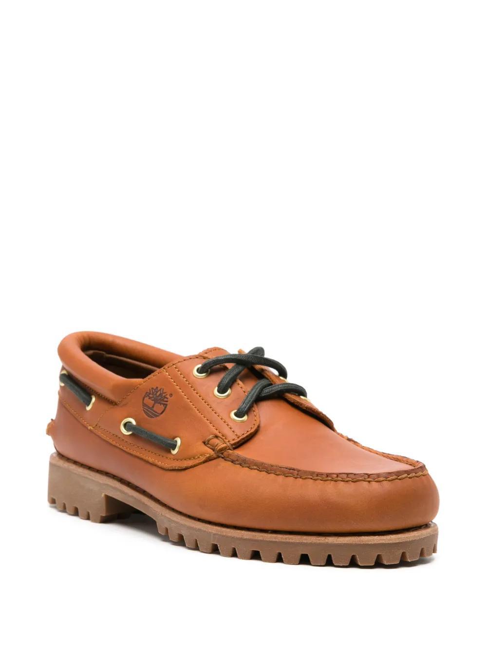 3-Eye leather boat shoes Product Image