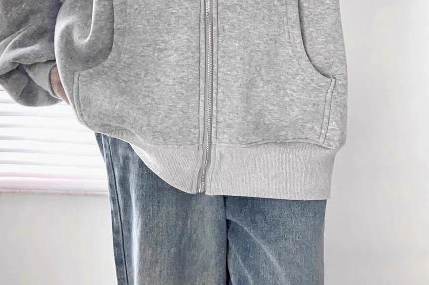 Drawstring Zip Hoodie Product Image