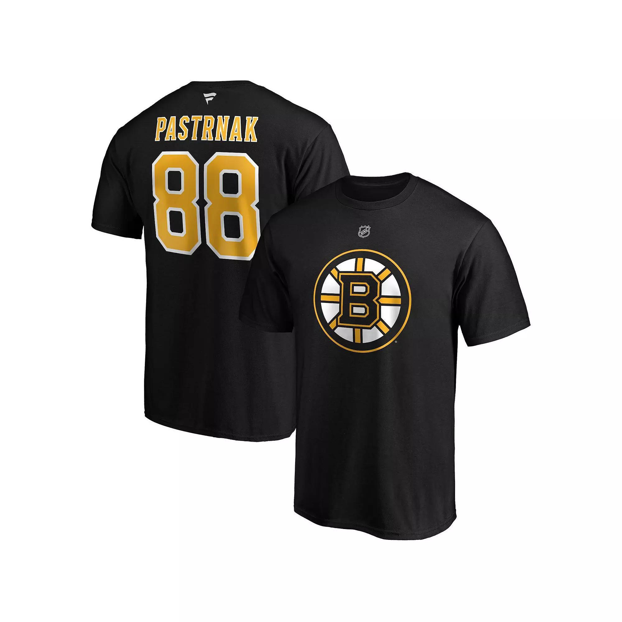 Men's Fanatics Branded David Pastrnak Black Boston Bruins Big & Tall Name & Number T-Shirt, Size: 2XB Product Image