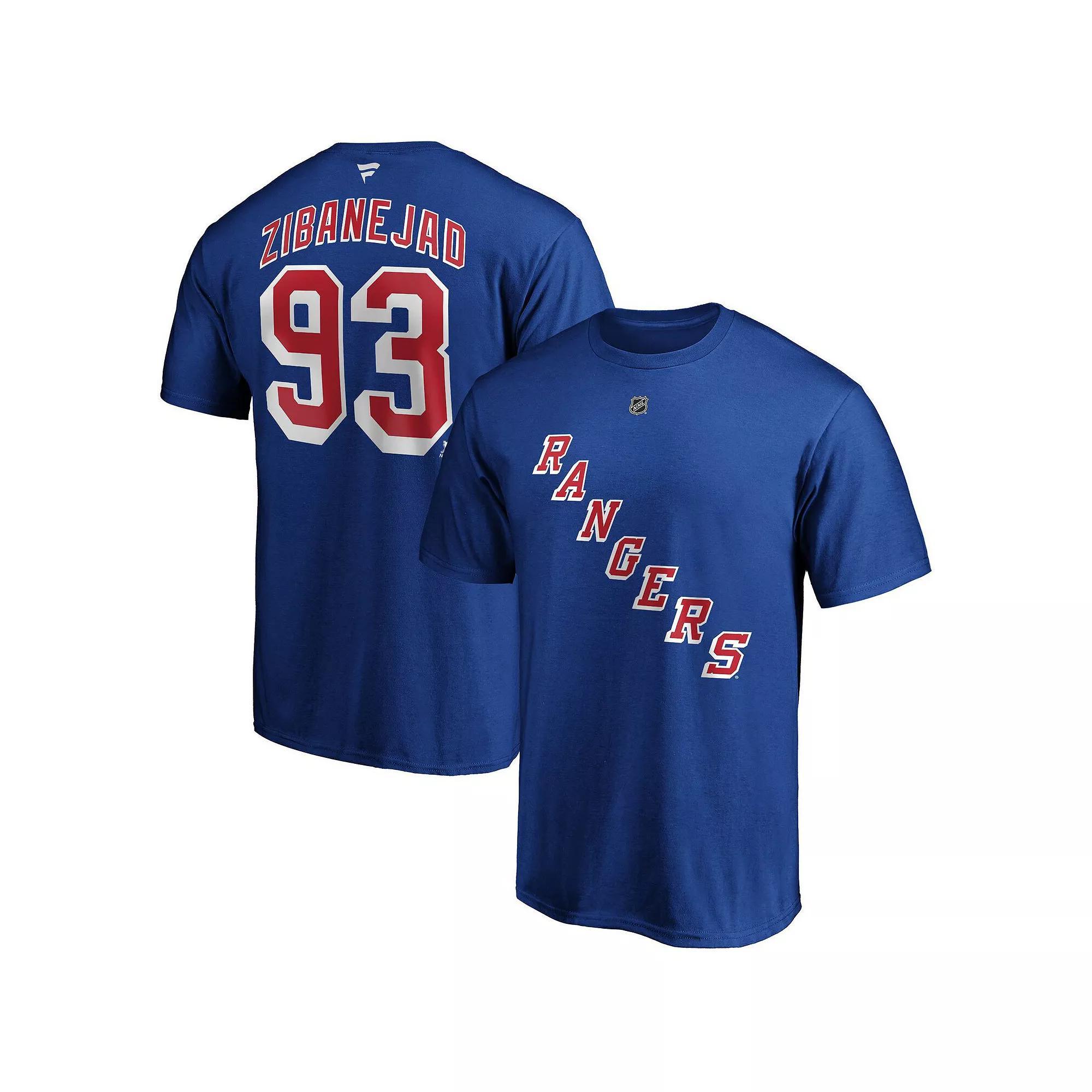 Men's Fanatics Branded Mika Zibanejad Blue New York Rangers Big & Tall Name & Number T-Shirt, Size: 3XB, Ran Blue Product Image