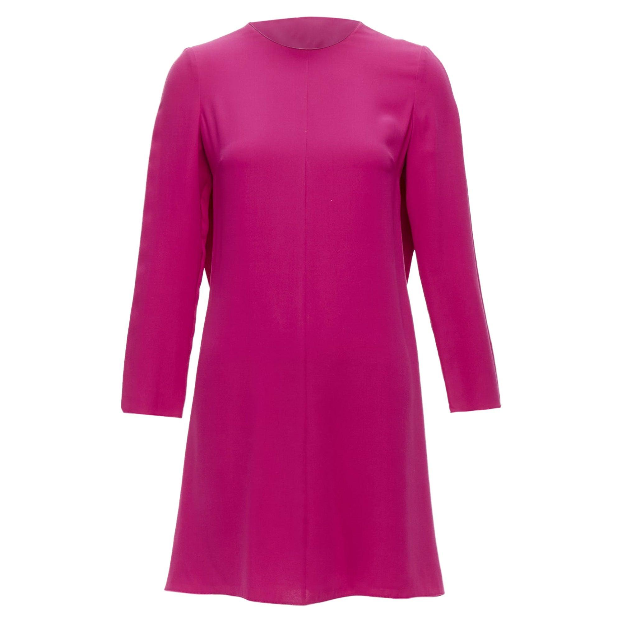 VALENTINO Silk Keyhole Side Pleats Shift Dress In Pink Product Image