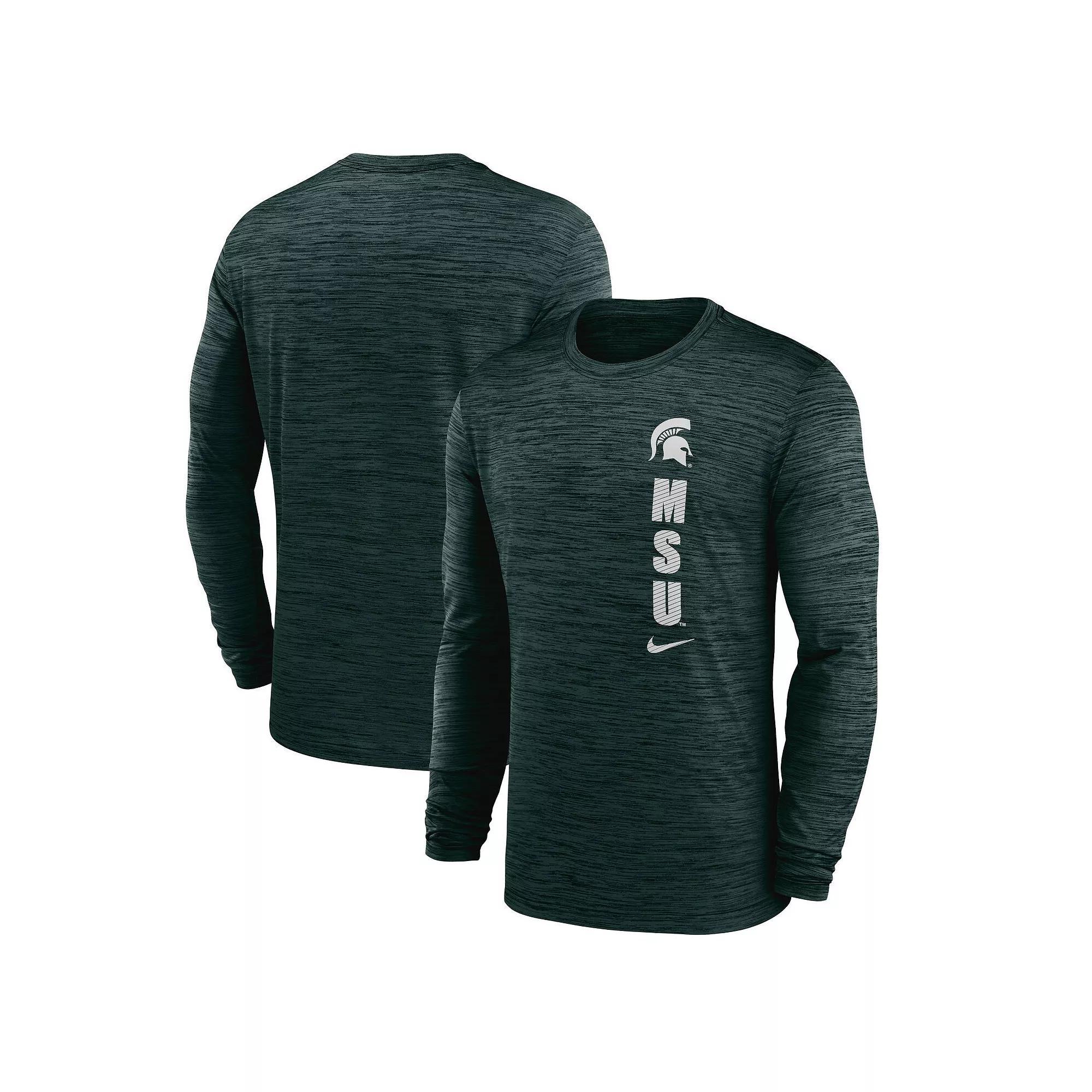 Men's Nike Green Michigan State Spartans 2024 Sideline Velocity Performance Long Sleeve T-Shirt, Size: Medium Product Image
