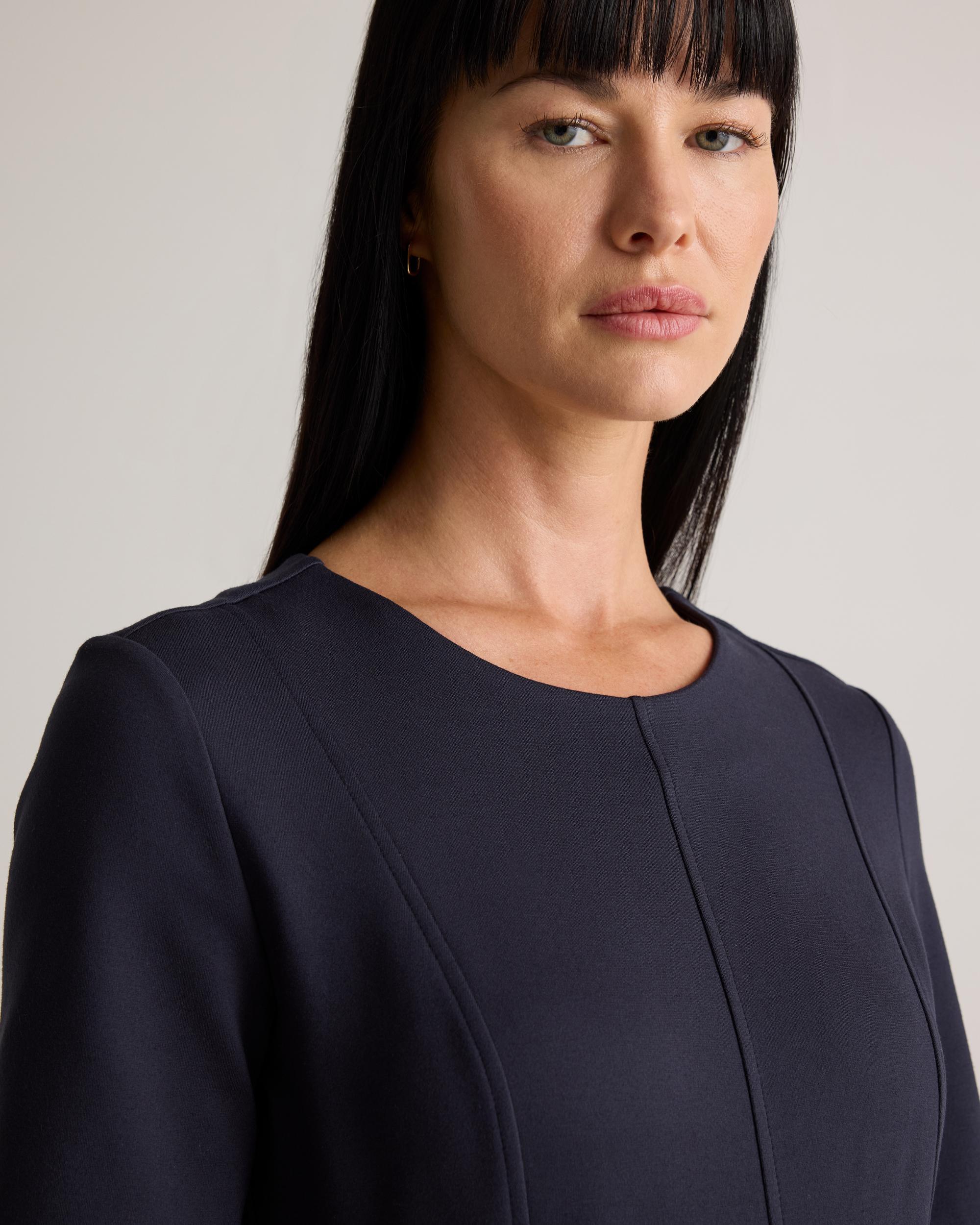 Quince | Women's Ultra-Stretch Ponte Short Sleeve Midi Dress Rayon Product Image
