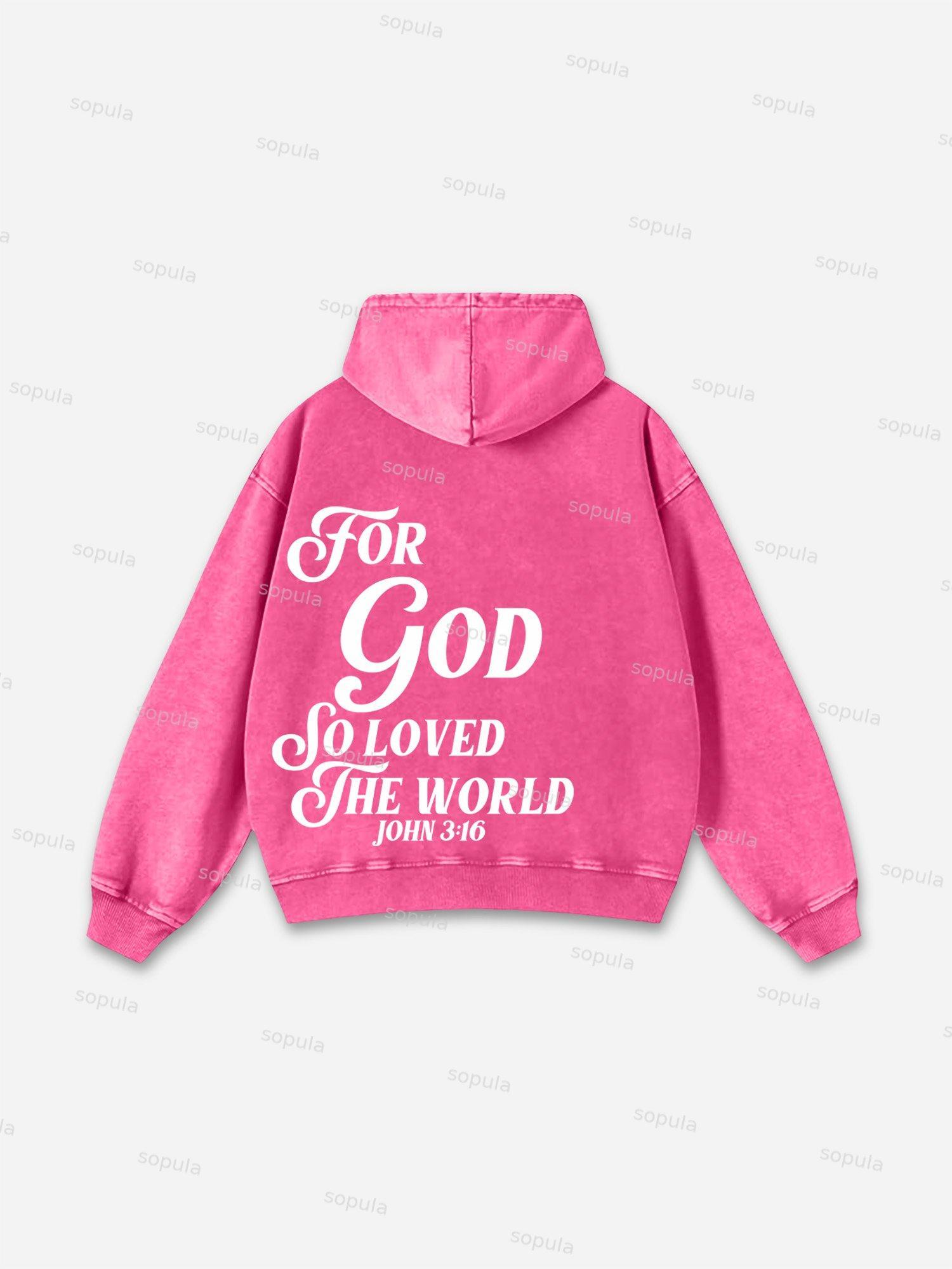 Sopula For God So Loved The World Graphic Washed Hoodie Product Image