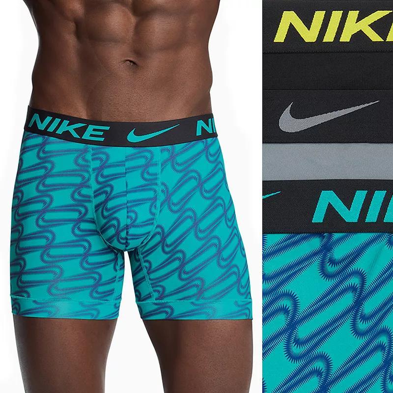 Men's Nike Dri-FIT Essential 3-pack Microfiber Boxer Briefs, Size: Medium, Blue Topaz Product Image