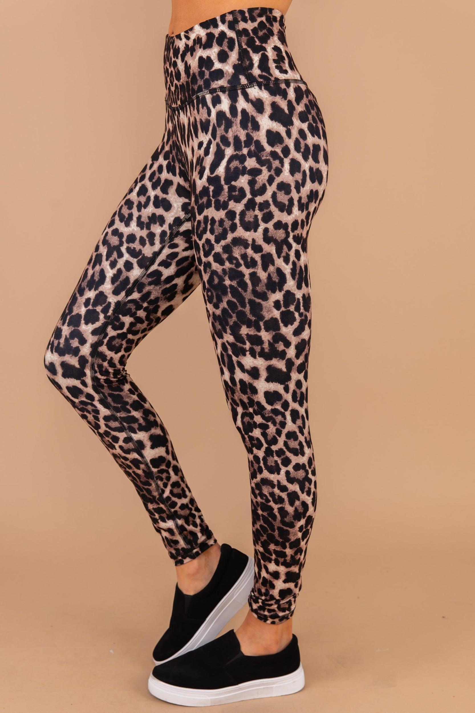 Wild Adventures Brown Leopard Leggings Female Product Image