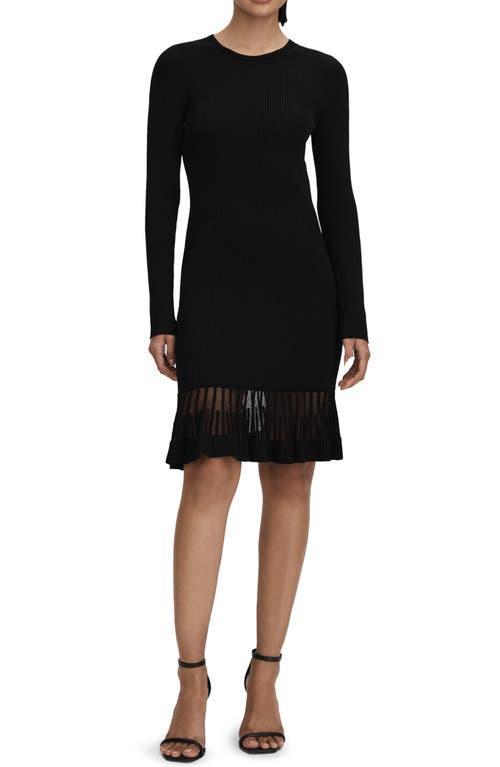 Reiss Teagan Knitted Sheer Hem Dress Product Image