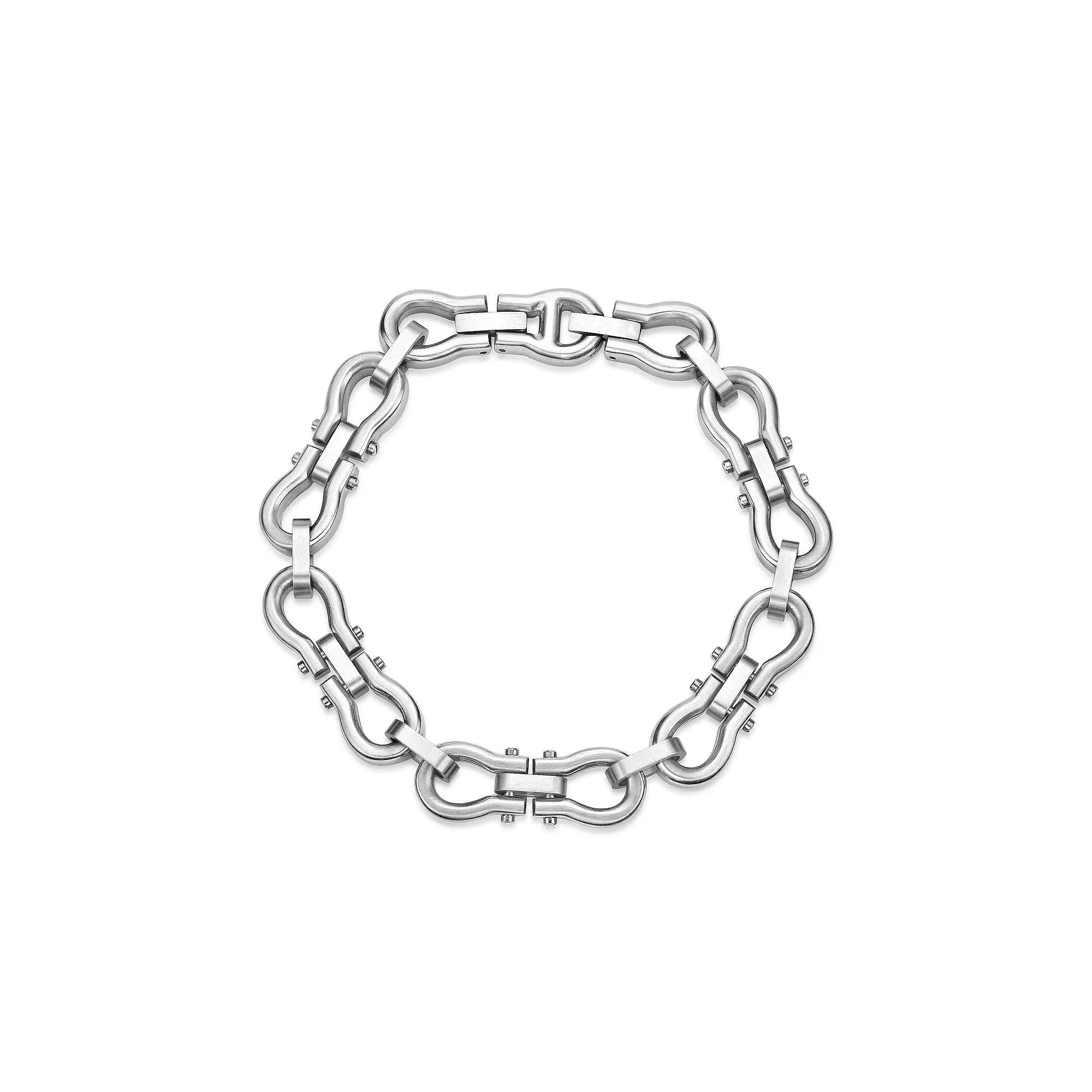 LYNX Men's Stainless Steel Omega Link Bracelet, Size: 8.5" Product Image