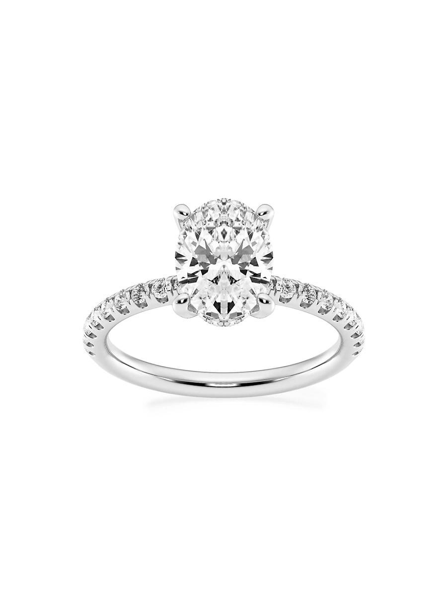 Womens Platinum & Oval Lab-Grown Diamond Hidden Halo Ring/0.80-3.41 TCW Product Image