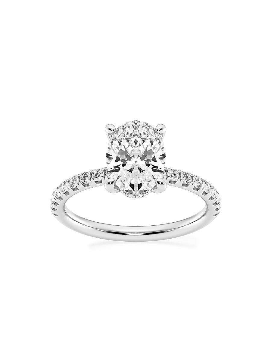 Womens Platinum & Oval Lab-Grown Diamond Hidden Halo Ring/0.80-3.41 TCW Product Image