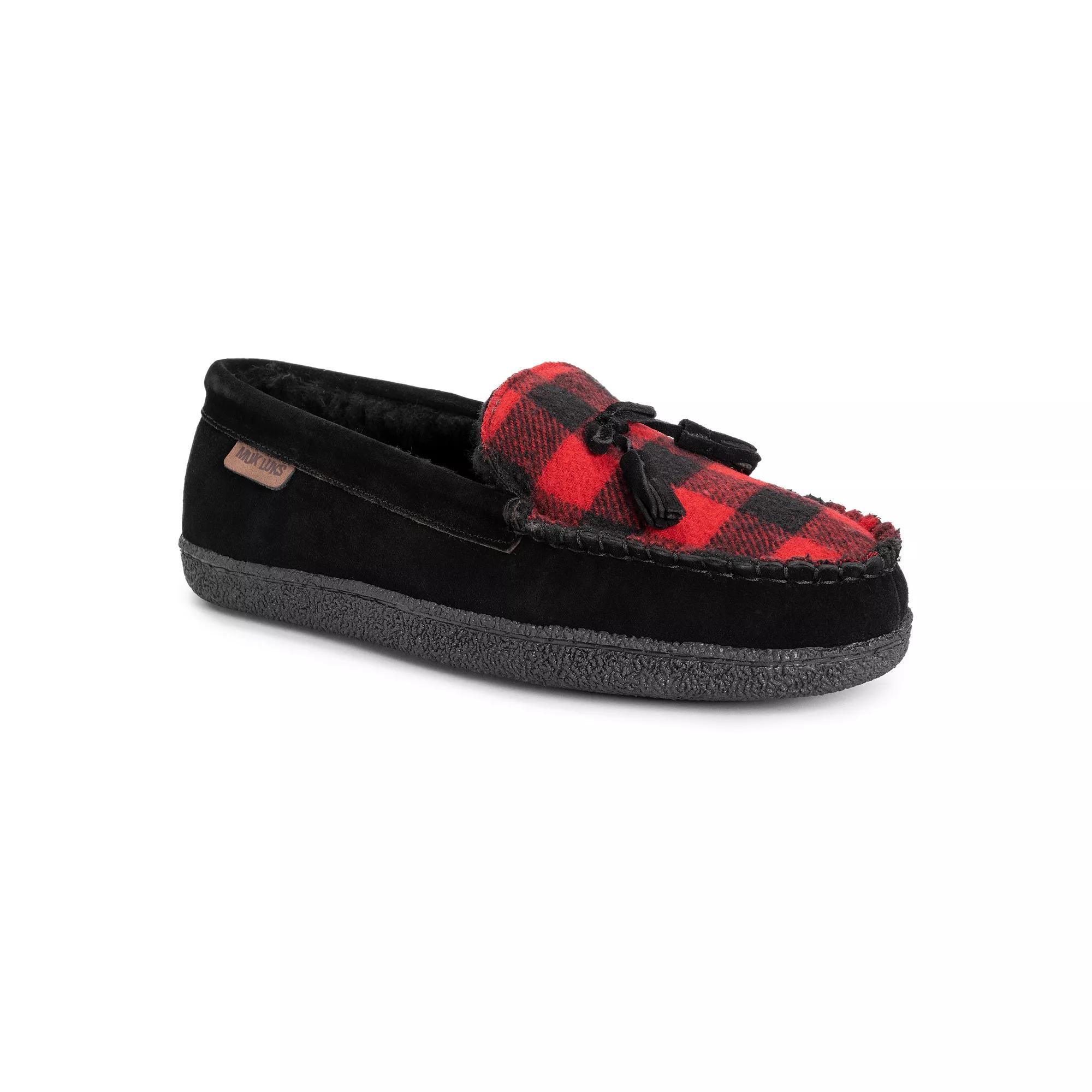 MUK LUKS Talan Mens Leather Moccasin Slippers Product Image