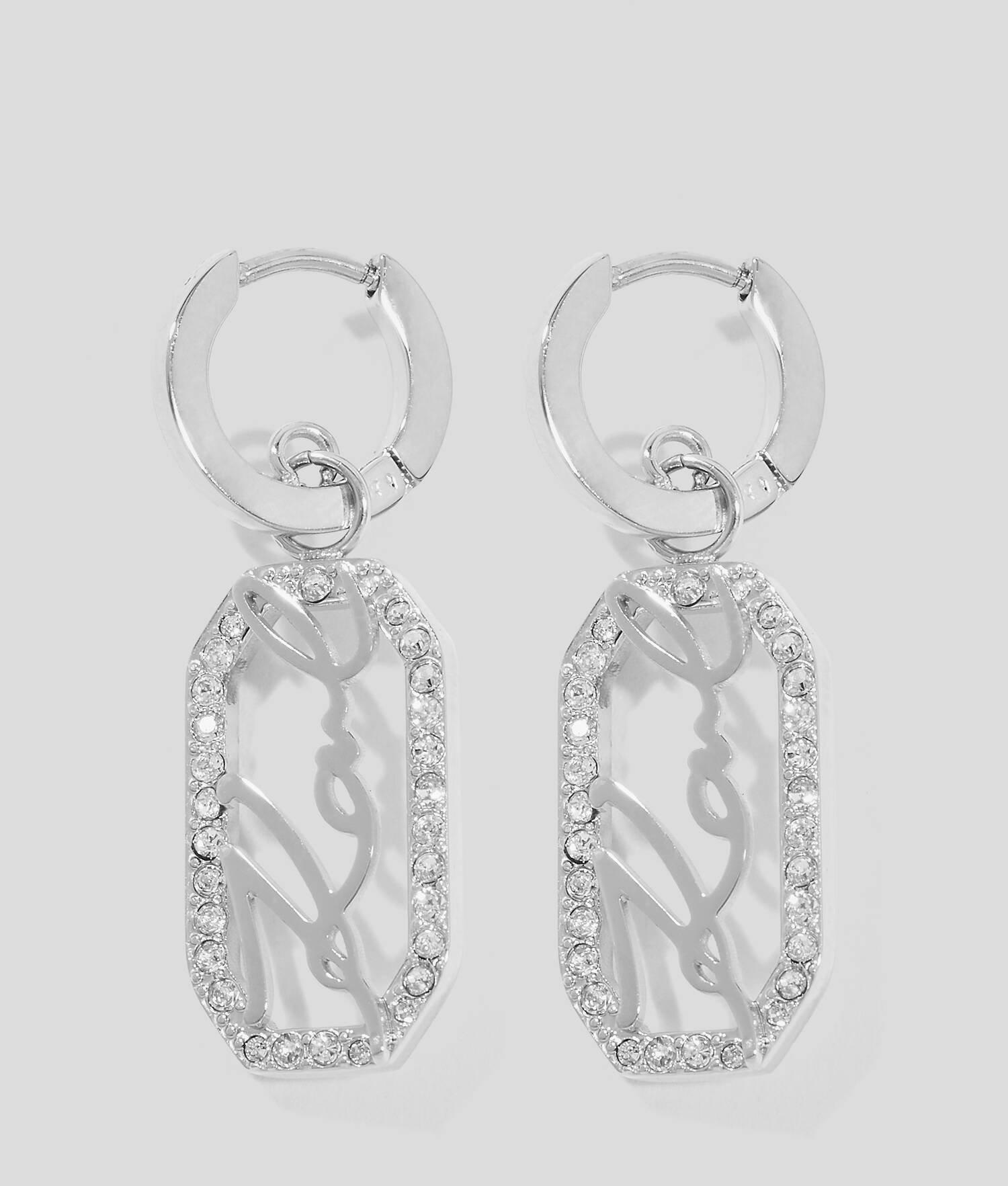 KARL SIGNATURE PAVÉ DROP EARRINGS Product Image