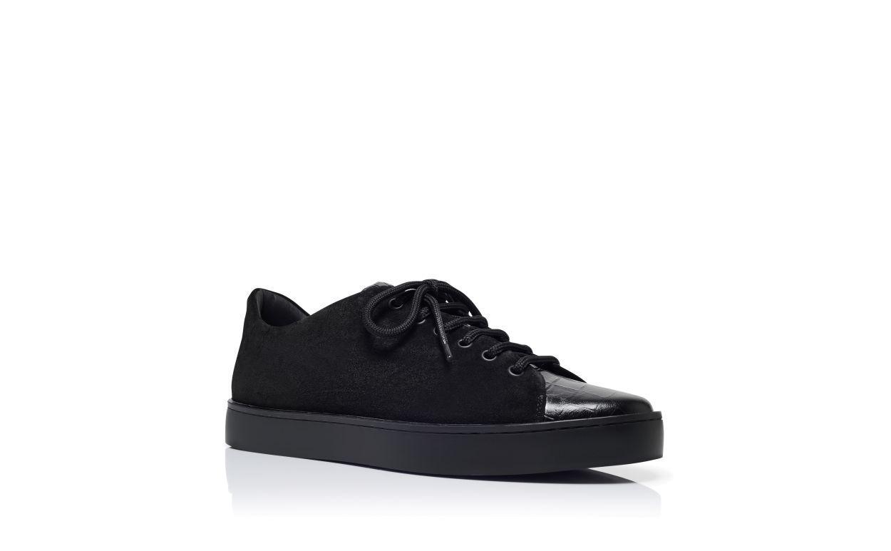 SEMANADO Black Suede Low Cut Sneakers Product Image
