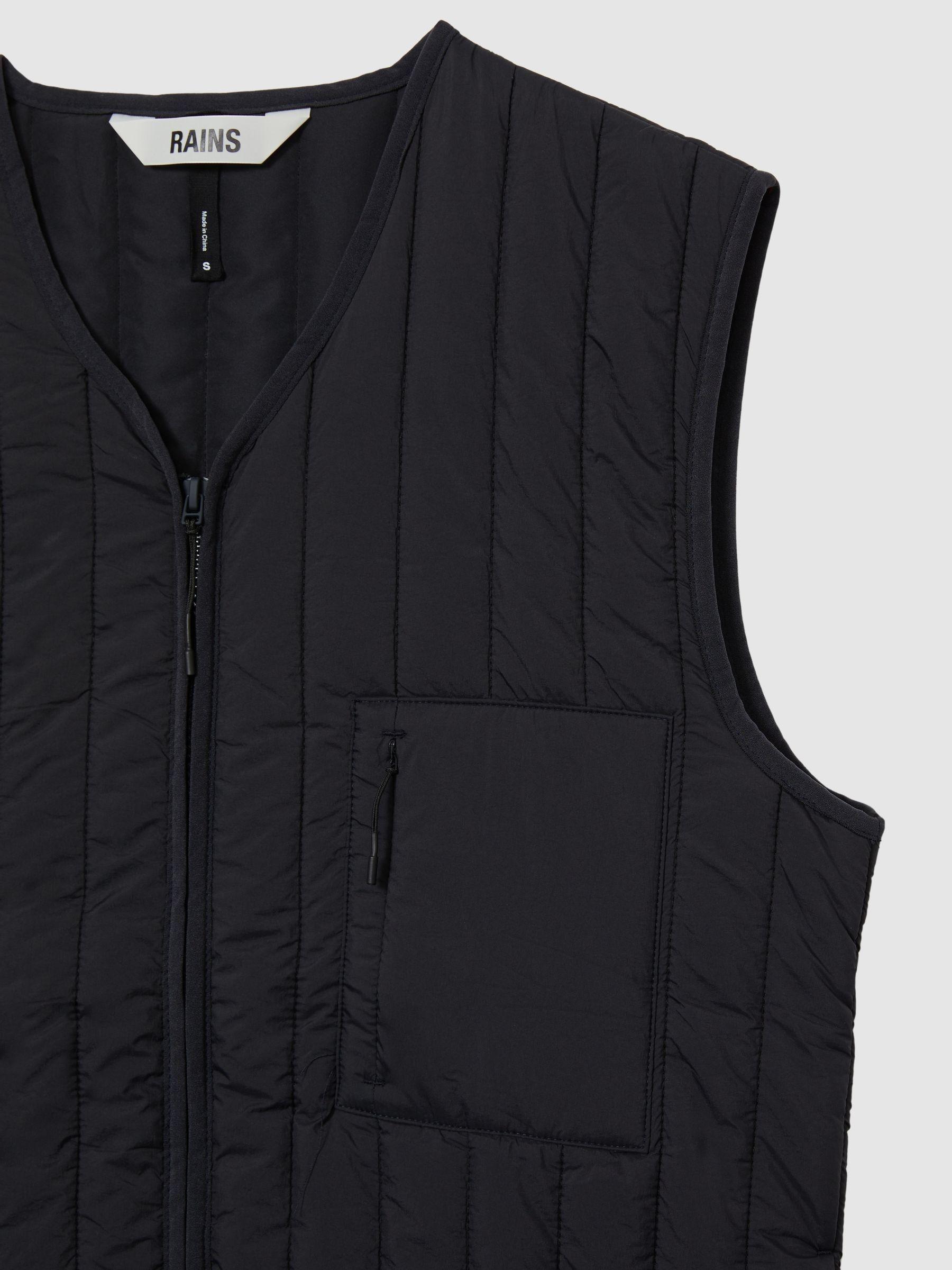 Rains Quilted-Shell Gilet in Navy Product Image