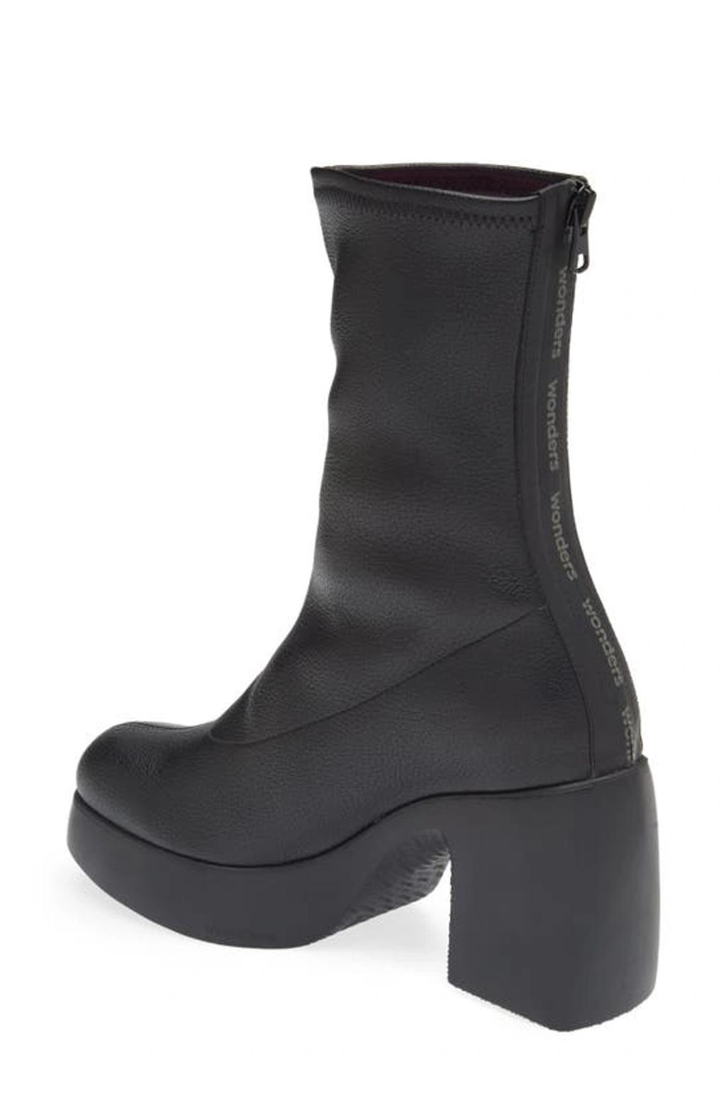 WONDERS Platform Stretch Bootie In Black Product Image