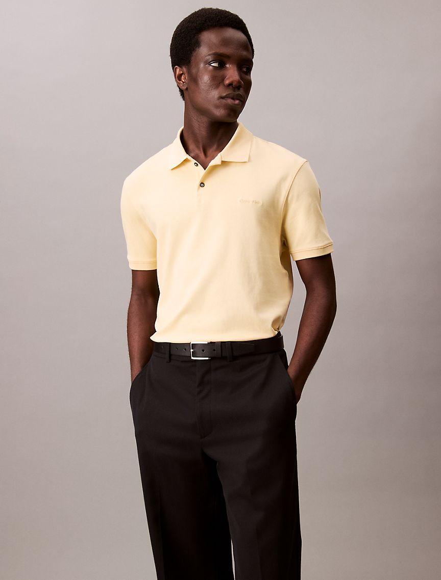 Calvin Klein Mens Liquid Touch Polo Shirt - Yellow Product Image