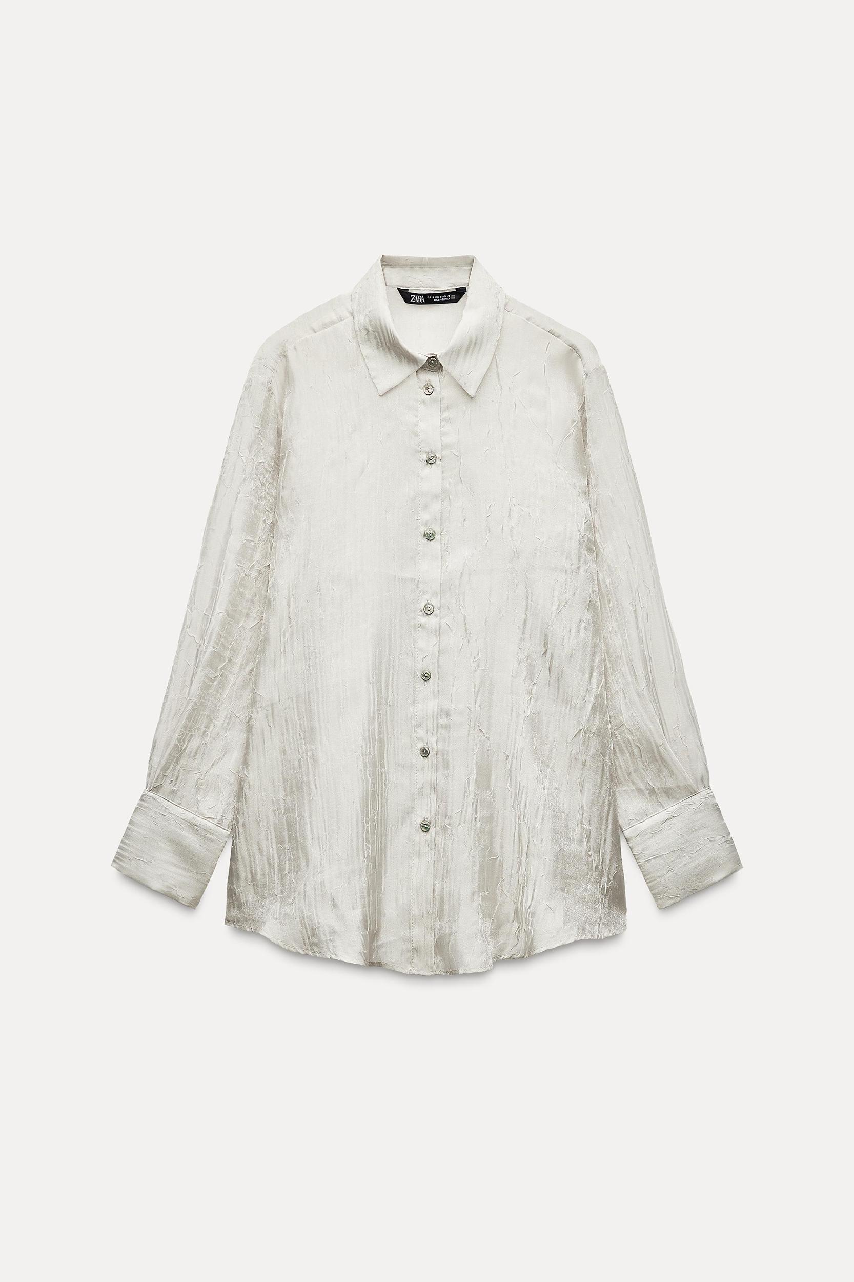 WRINKLED EFFECT ORGANZA SHIRT Product Image