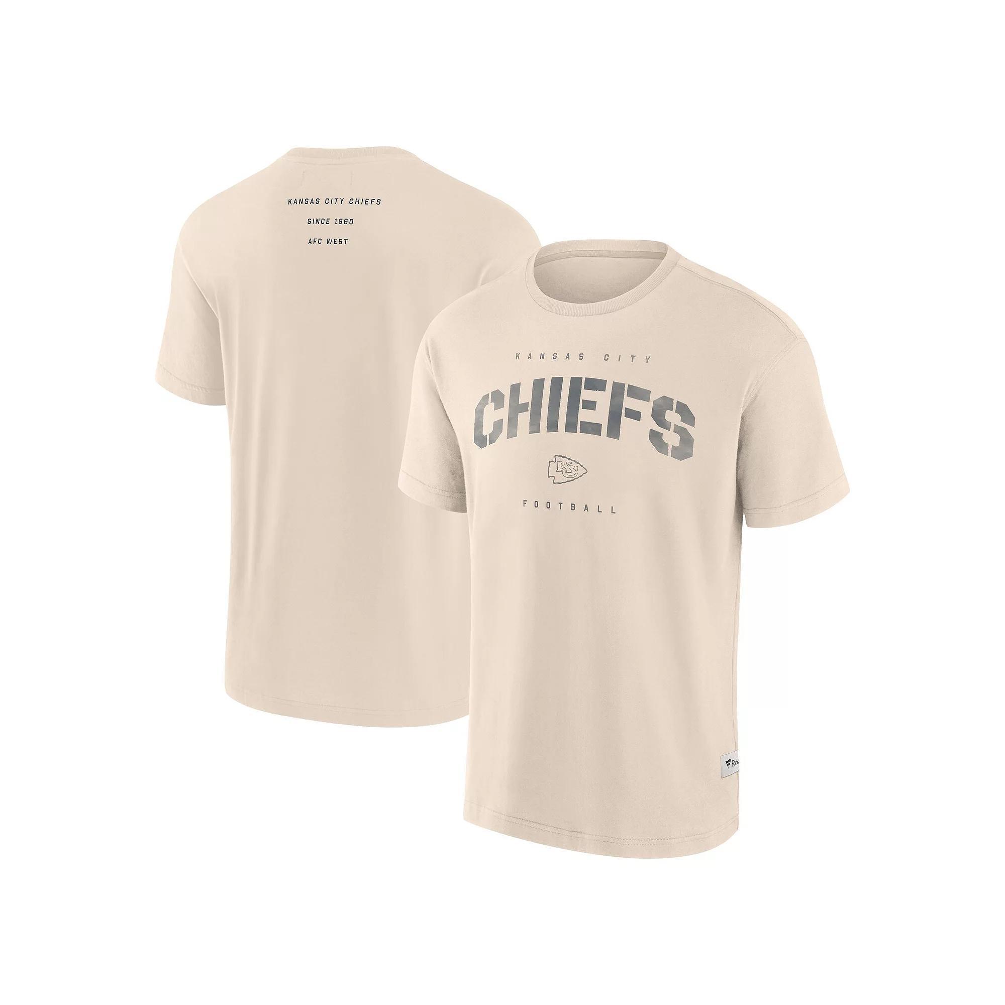 Men's Fanatics Cream Kansas City Chiefs Elements Weathered Tonal Future Ground T-Shirt, Size: 2XL, Beige Product Image