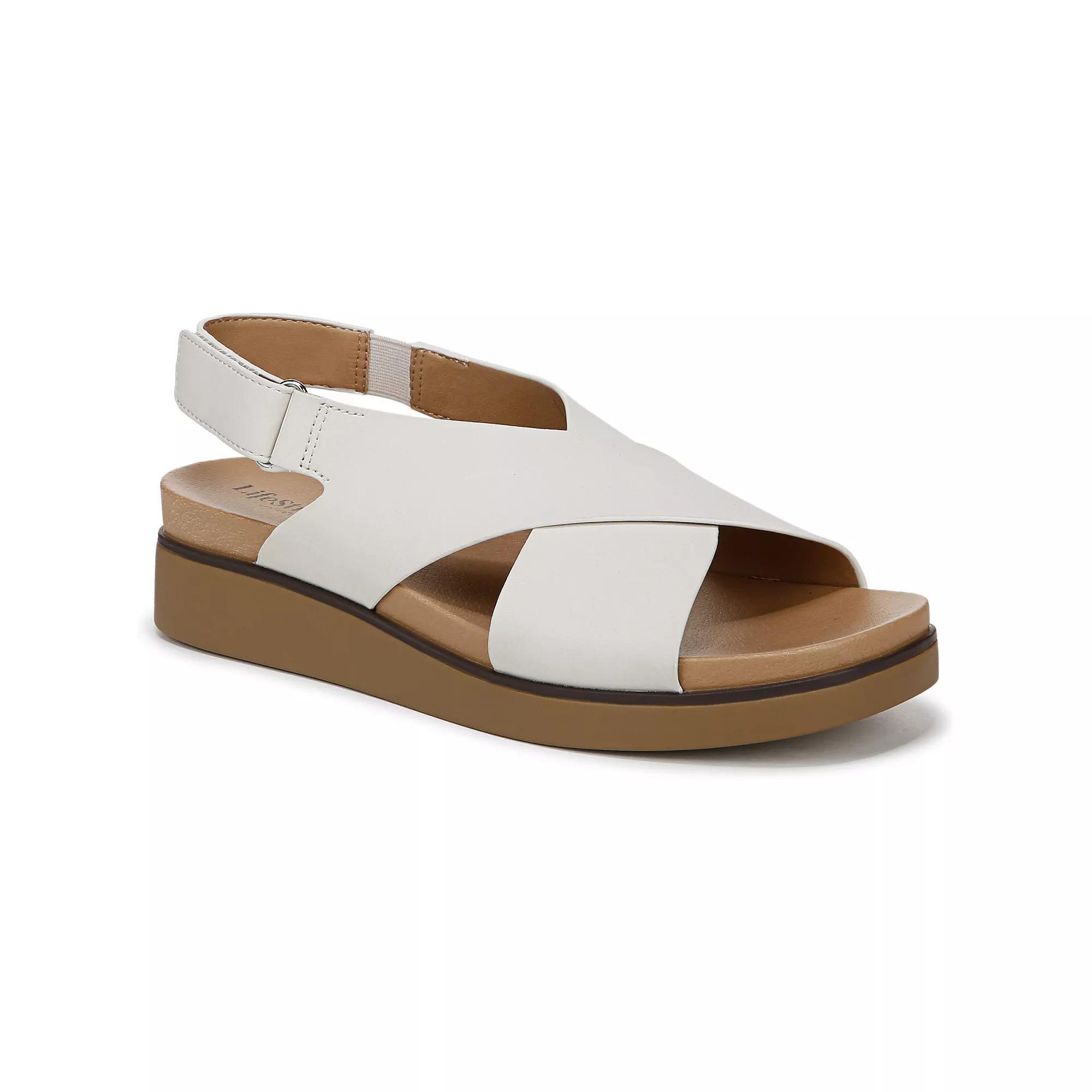 LifeStride Georgina Women's Slingback Sandals, Size: 6 Wide, White Product Image