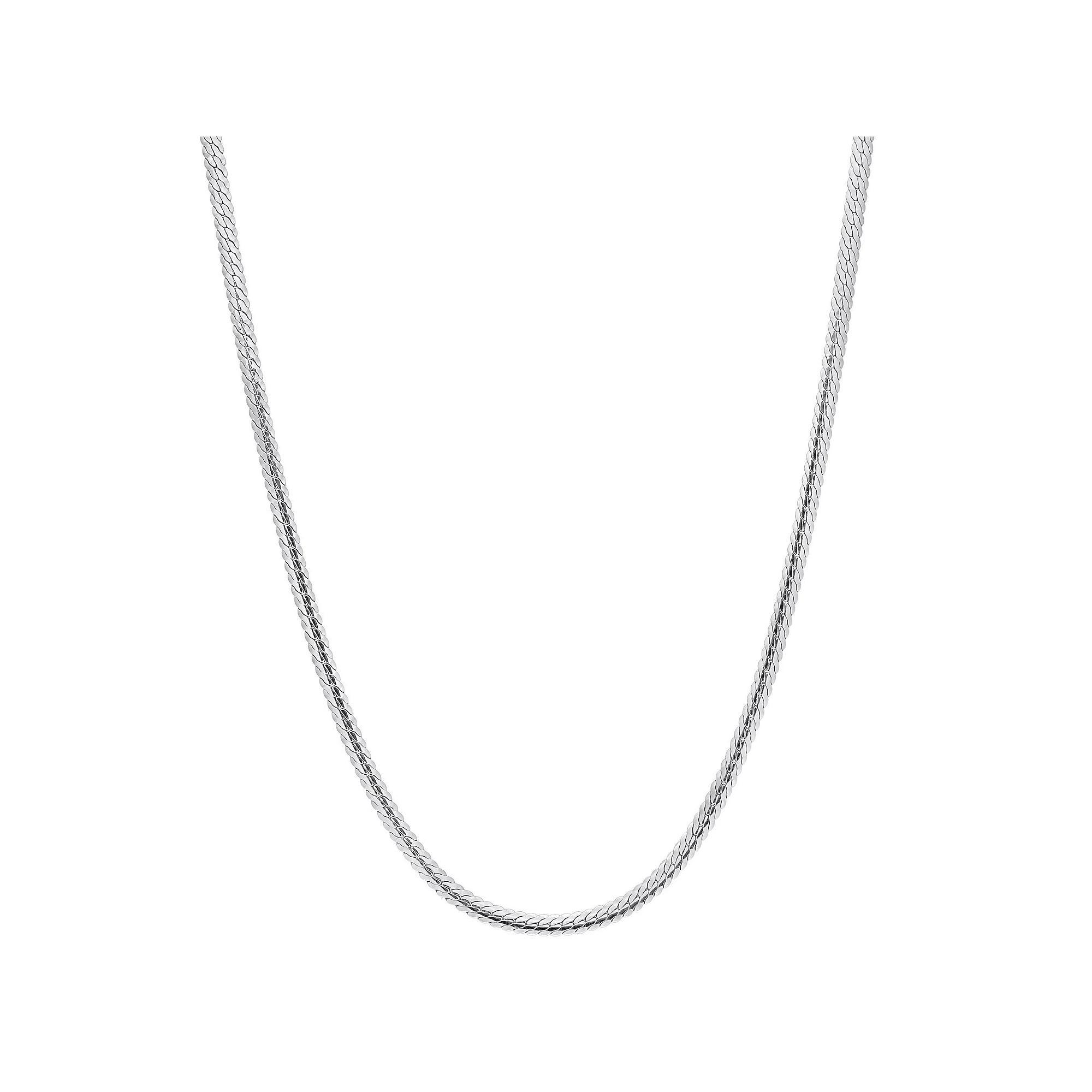 Stella Grace Sterling Silver 3 mm Herringbone Chain Necklace, Womens Product Image