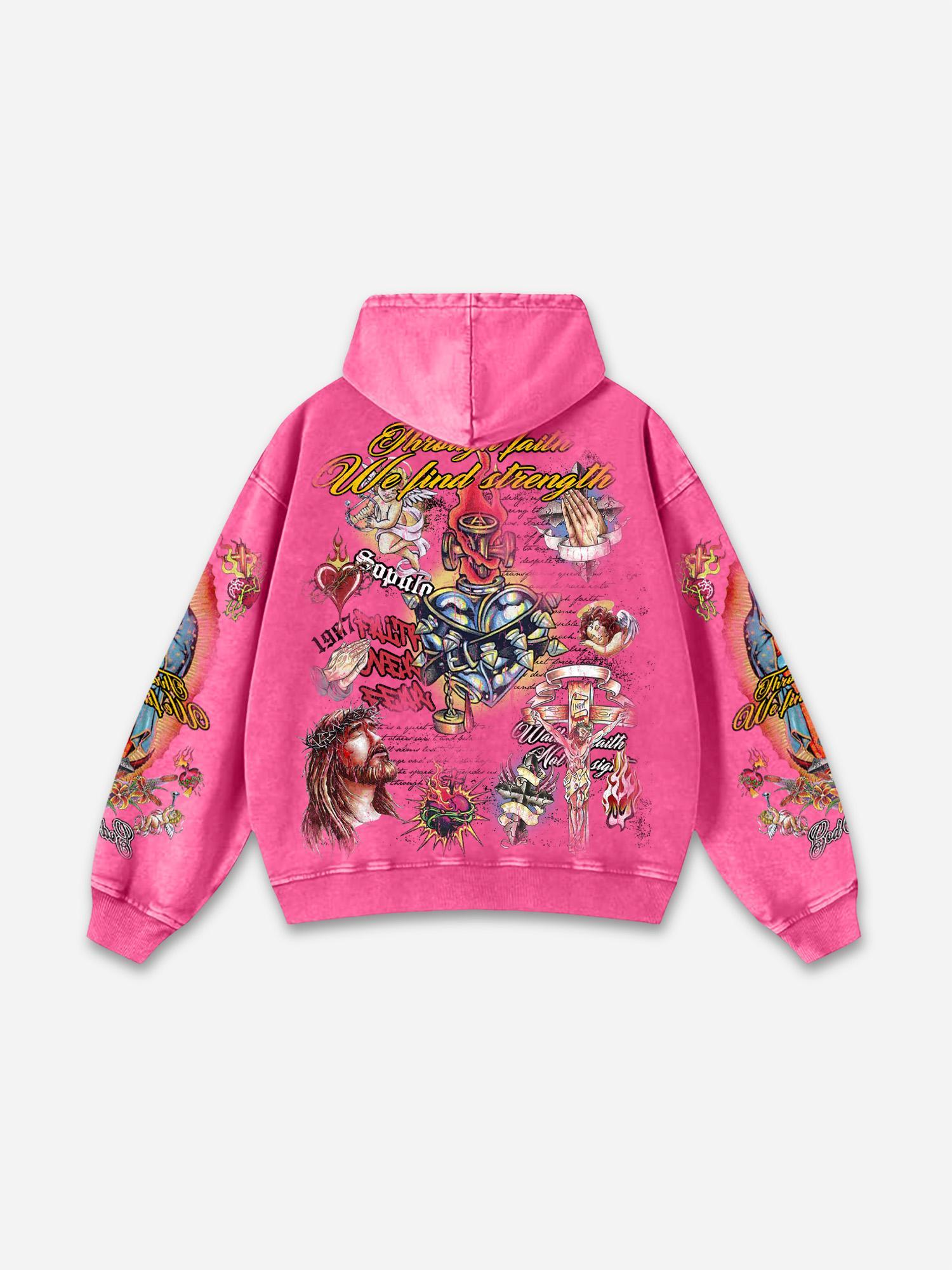 Play Dead Street Graphic Acid Wash Hoodie Product Image