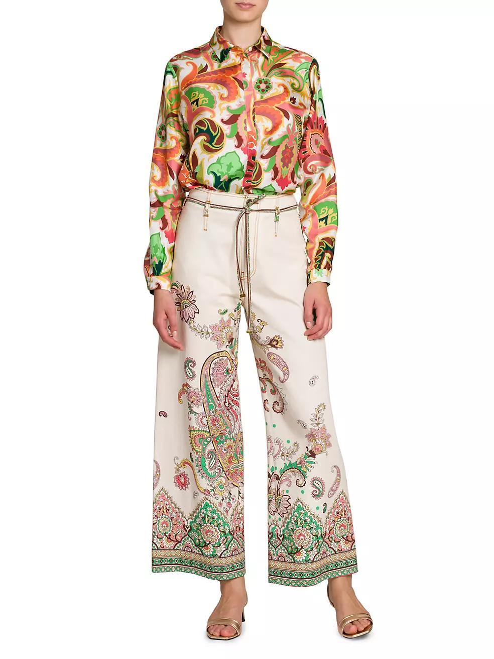 Paisley Bordura Wide-Leg Jeans Product Image