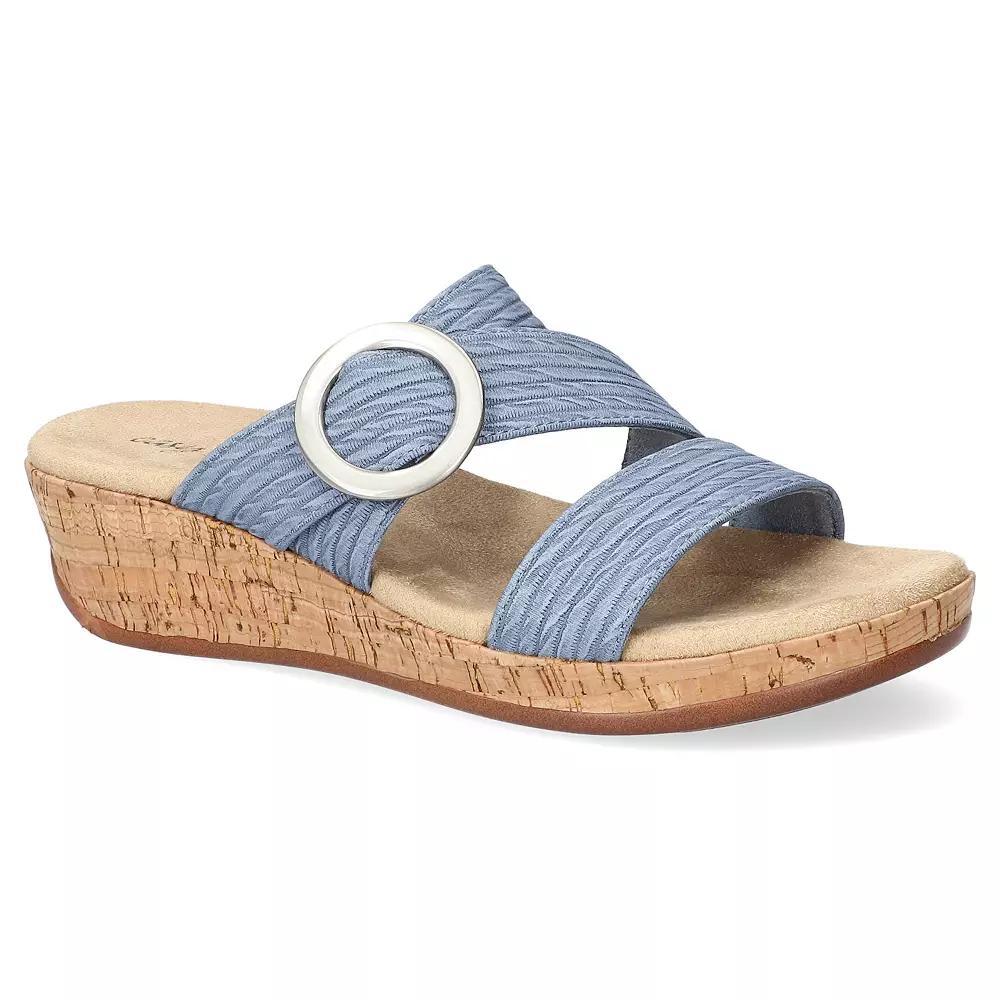 Easy Street Mina Women's Slide Wedge Sandals, Size: 10 Wide, Blue Wave Product Image