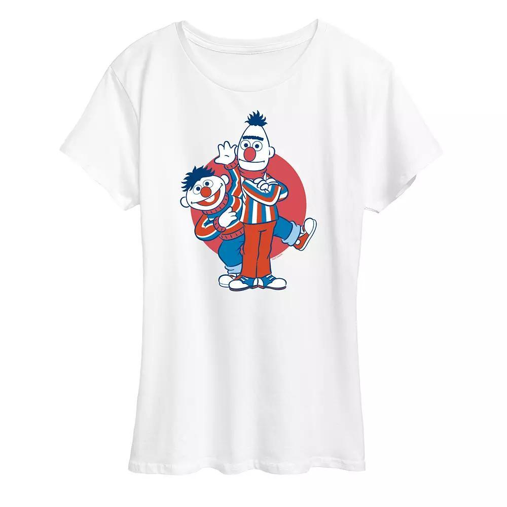 Womens Sesame Street Bert & Ernie USA Graphic Tee Product Image