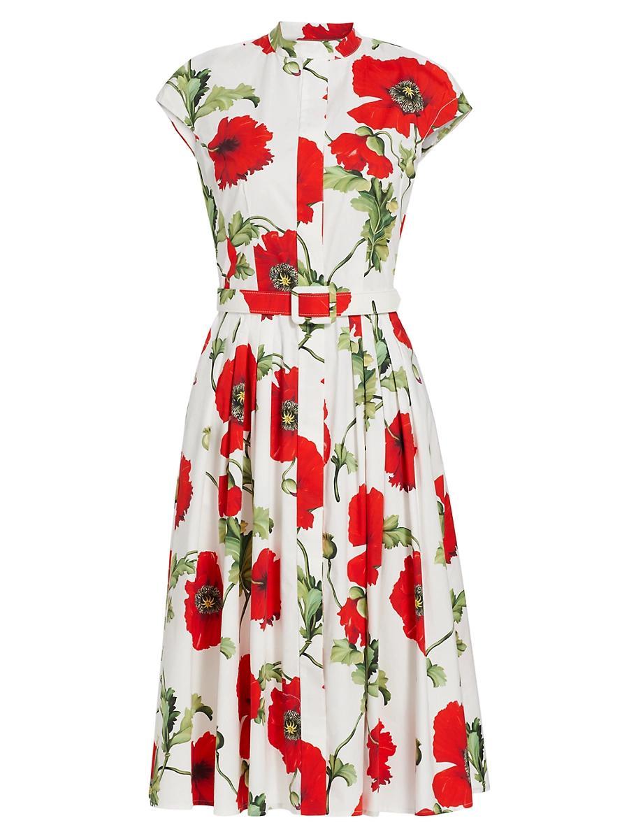 Womens Poppies Cotton Poplin Belted Shirtdress Product Image