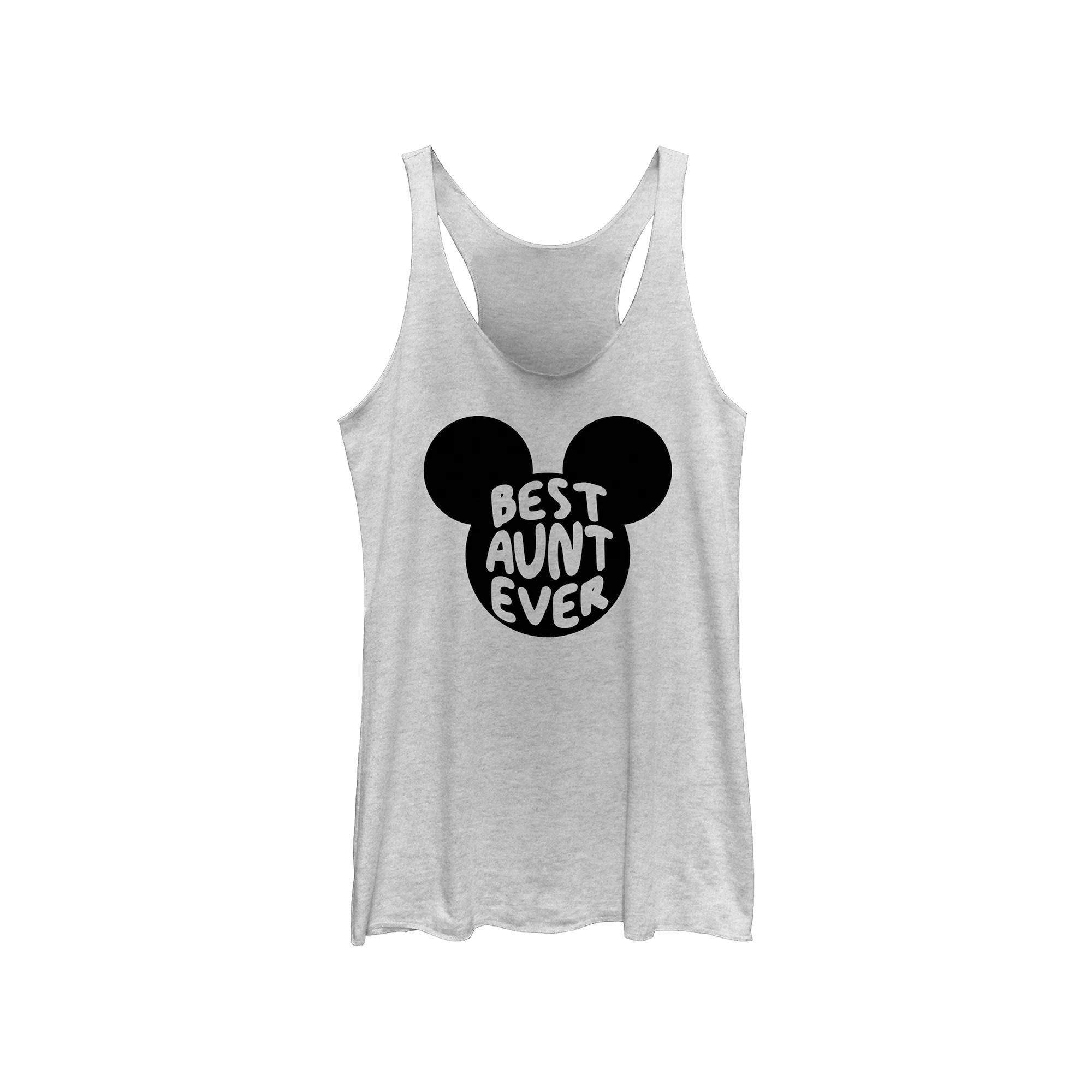 Disney's Mickey Mouse Best Aunt Ever Women's Racerback Tank Top, Size: XS, White Grey Product Image