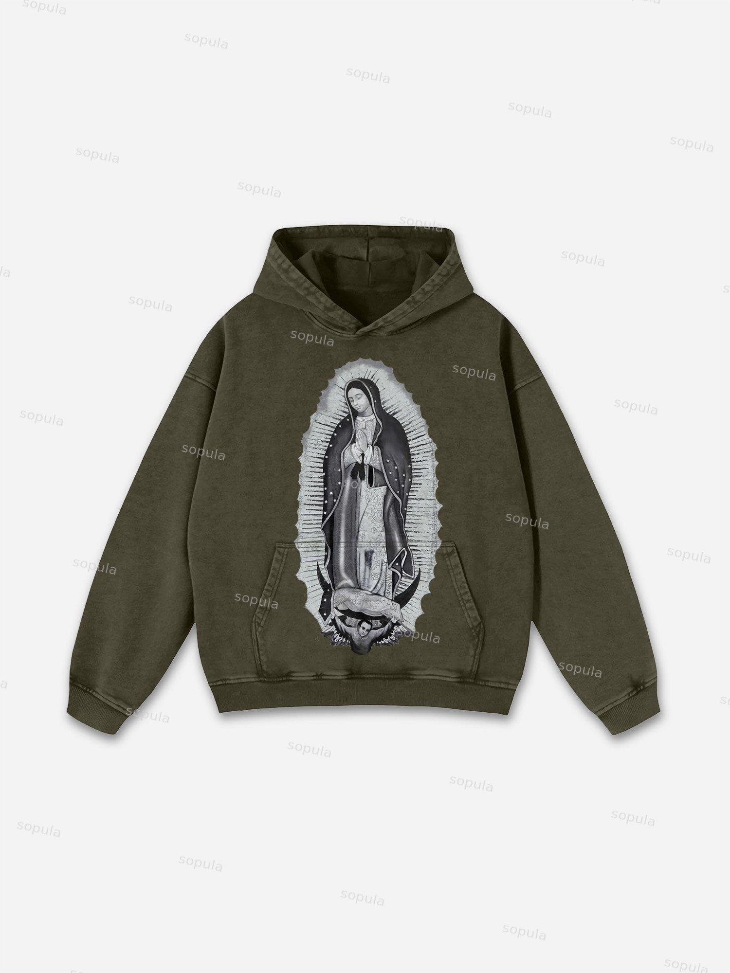 Vintage Butterfly Graphic Washed Hoodie Product Image