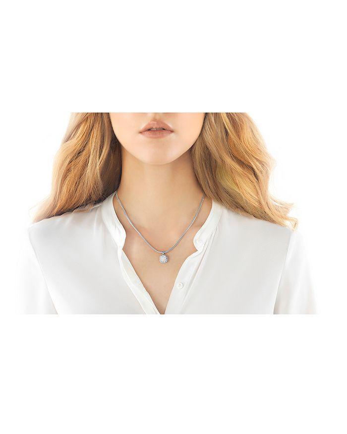 JOHN HARDY Sterling Silver Classic Diamond Pave Square Disc Pendant Necklace, 16-18 In White Diamond Product Image