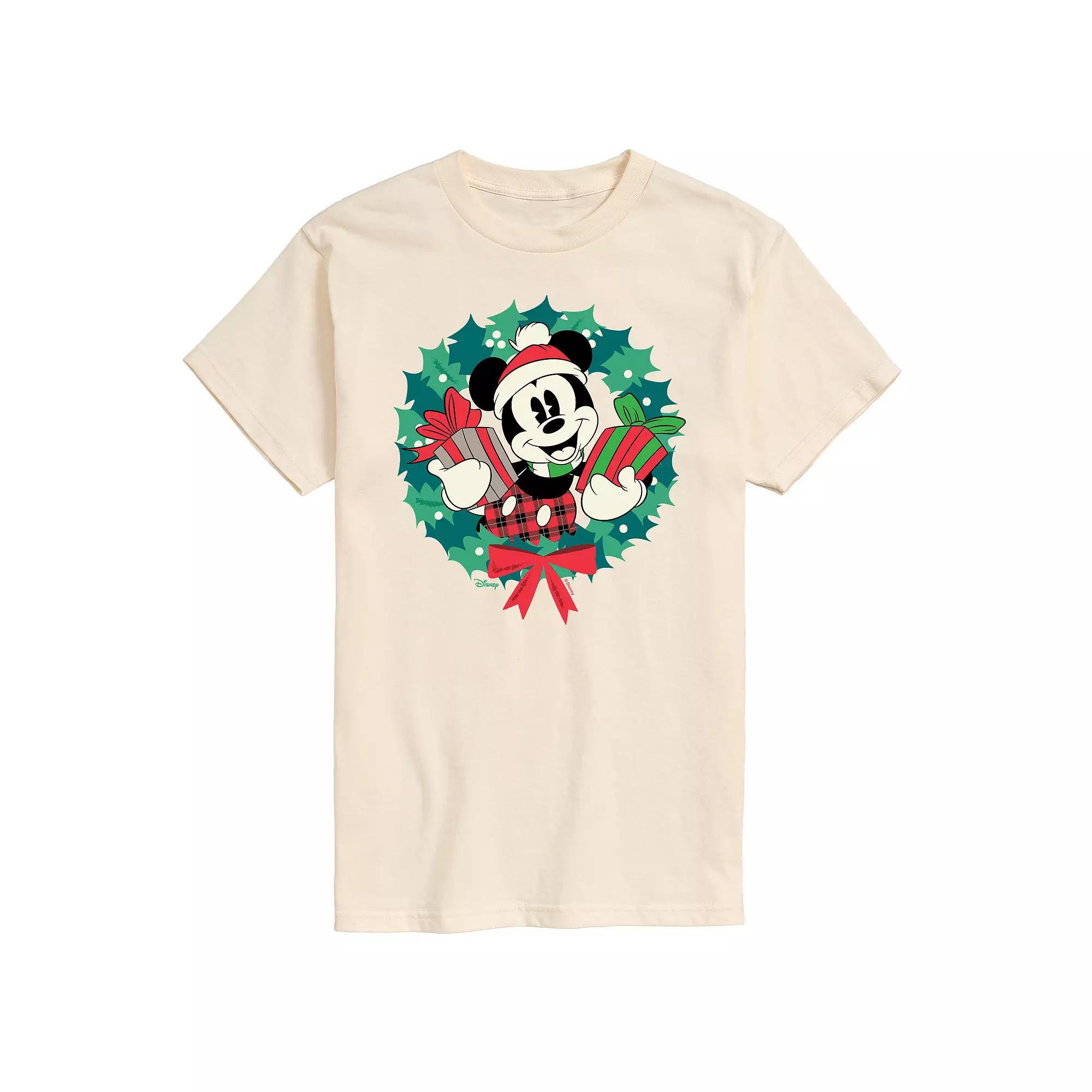 Disneys Mickey Mouse Mens Wreath Graphic Tee Product Image