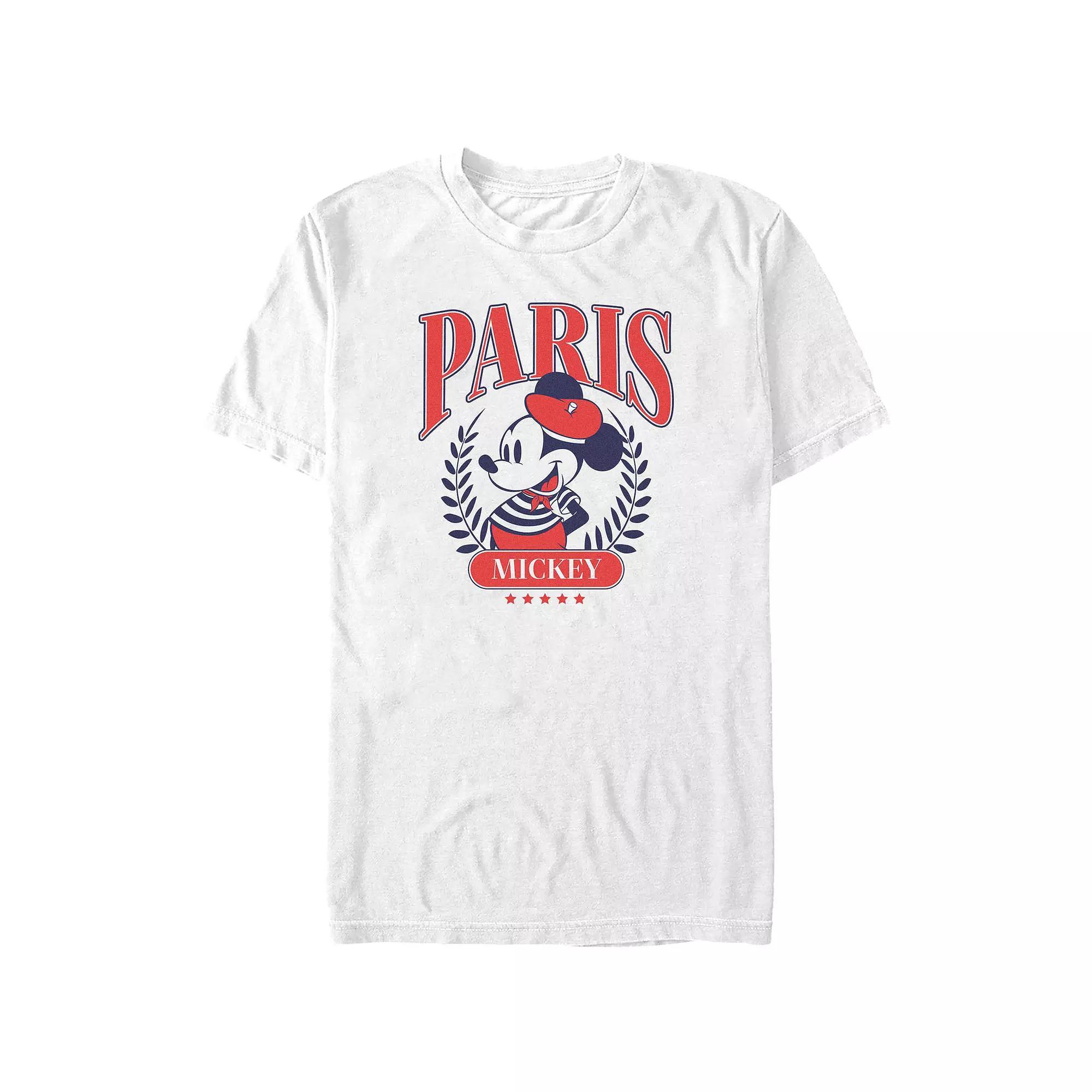 Big & Tall Mickey Mouse Paris Mouse Graphic Tee, Men's, Size: 5XB, White Product Image