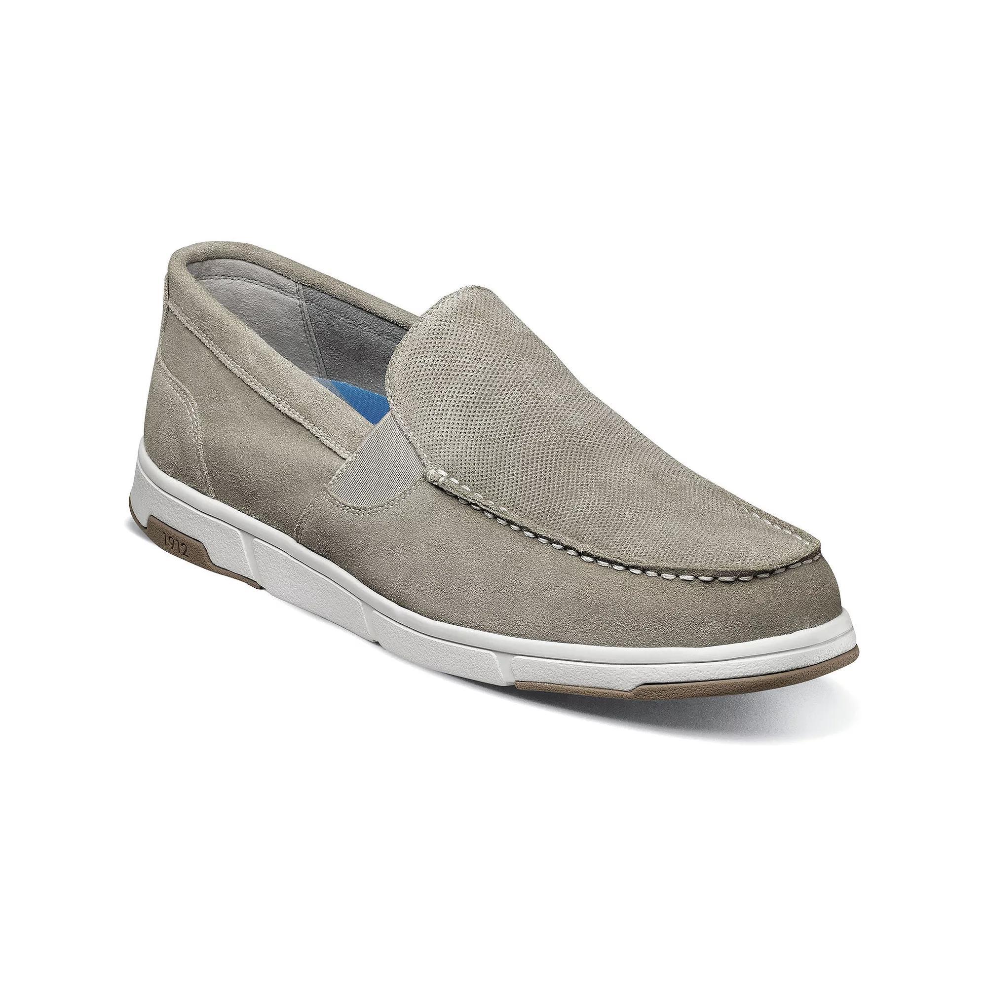 Nunn Bush® Luca Men's Suede Moc Toe Venetian Slip-On Shoes, Size: 12 Wide, Gray Product Image