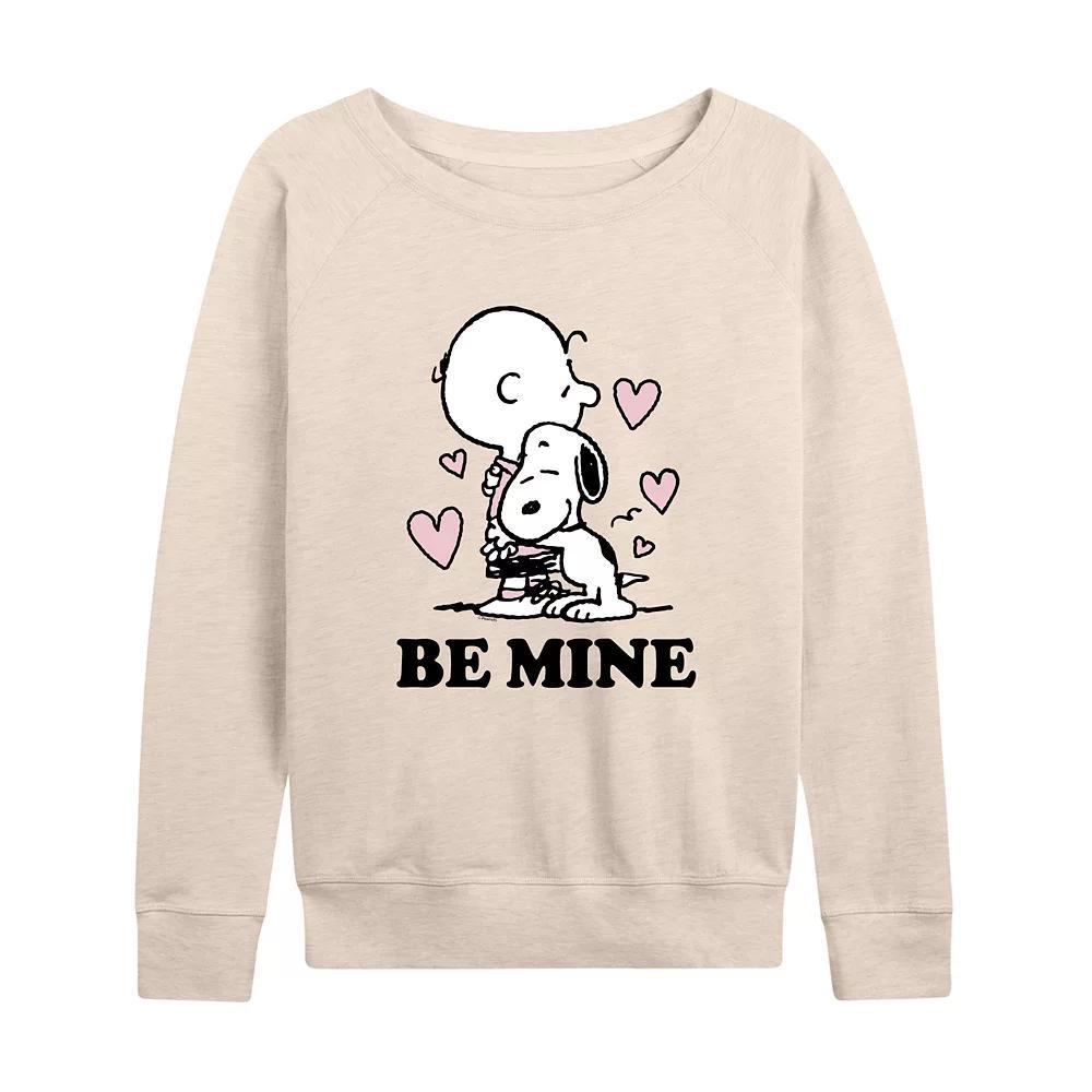 Womens Peanuts Charlie Brown & Snoopy Be Mine French Terry Long Sleeve Tee Product Image