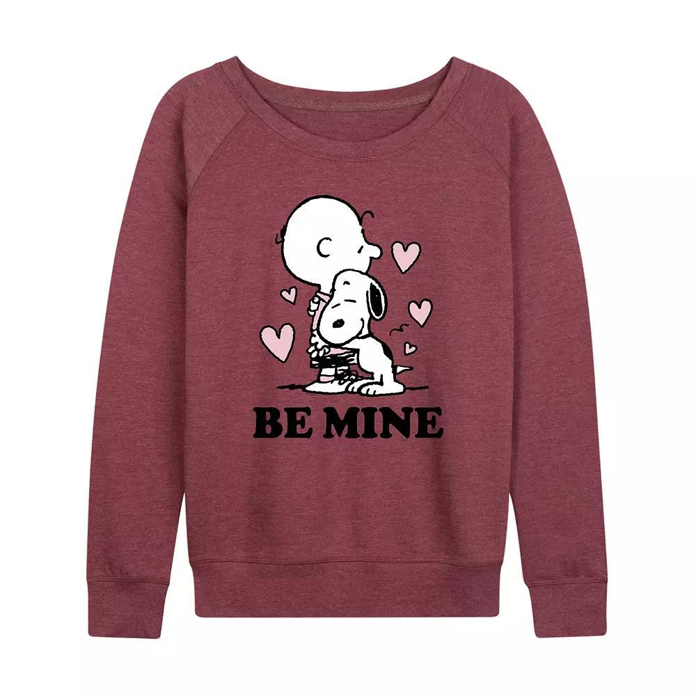 Womens Peanuts Charlie Brown & Snoopy Be Mine French Terry Long Sleeve Tee Product Image