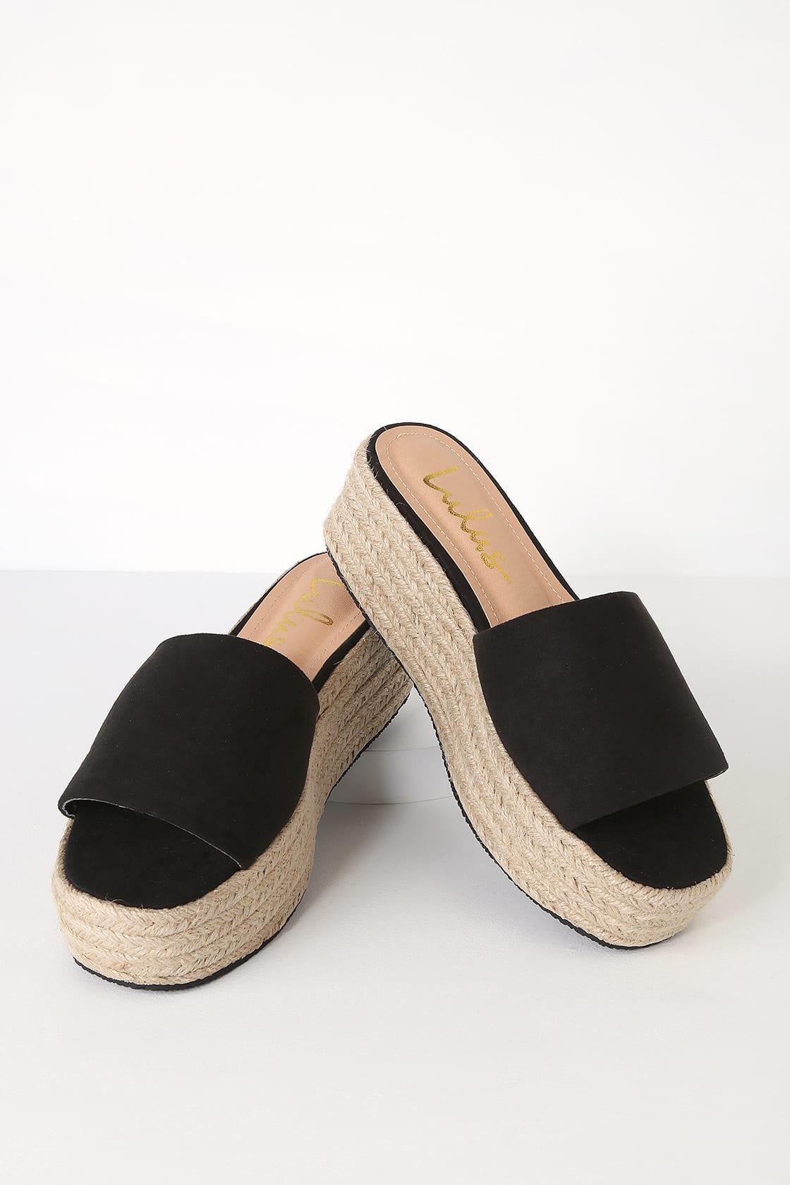 O'Ahu 2 Black Suede Espadrille Platforms Product Image