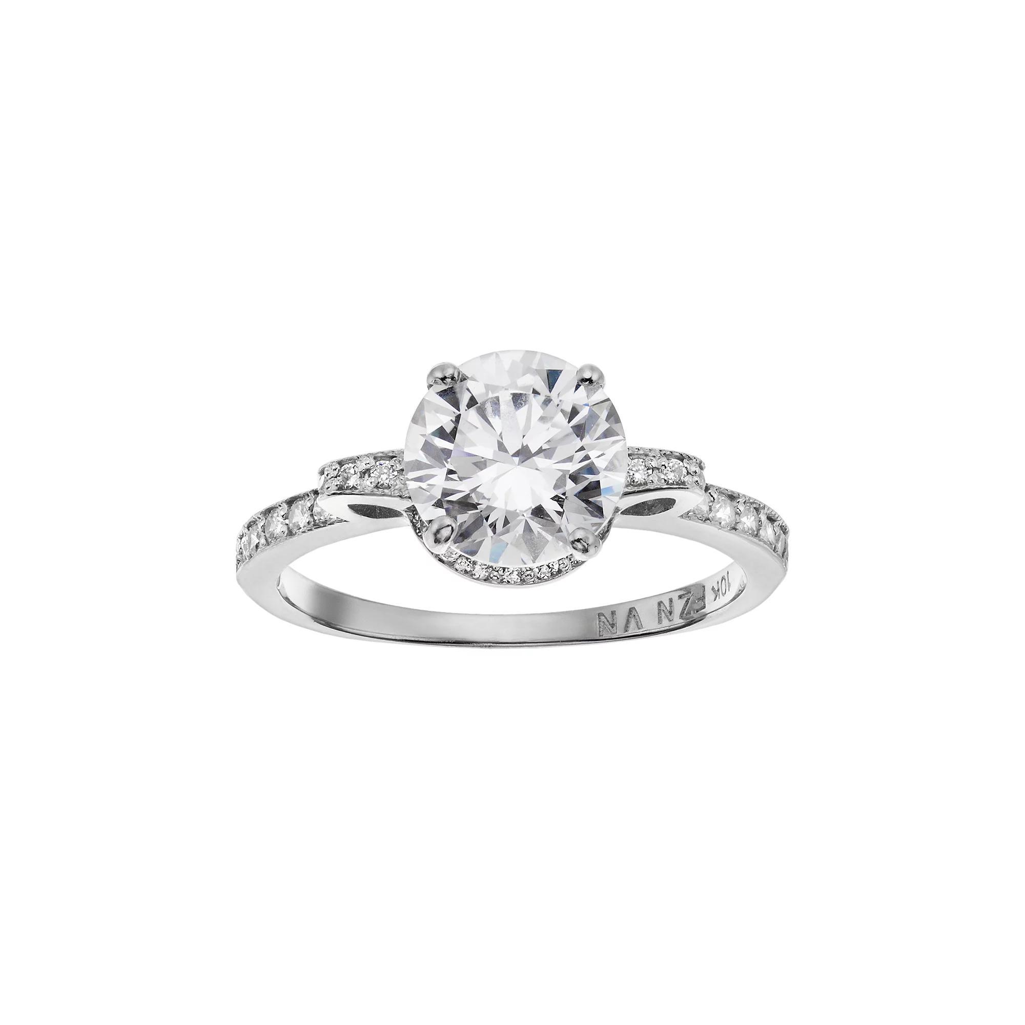 Designs by Gioelli Cubic Zirconia 10k White Gold Ring, Women's, Size: 5 Product Image