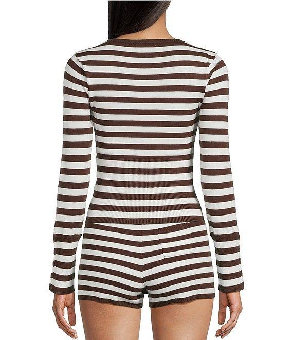 GB Striped Long Sleeve Coordinating Knit Sweater Product Image