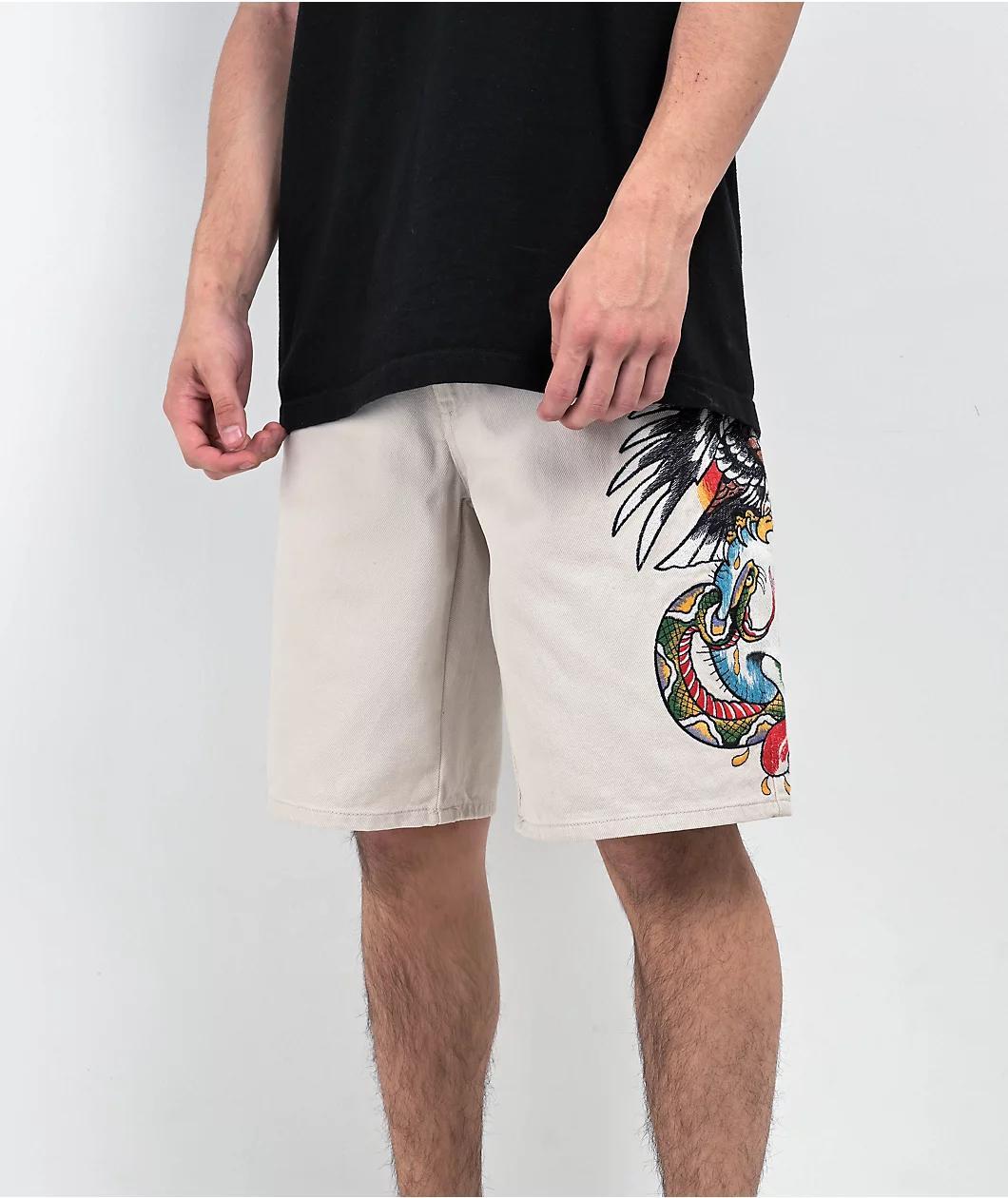 Ed Hardy Battle White Shorts Product Image