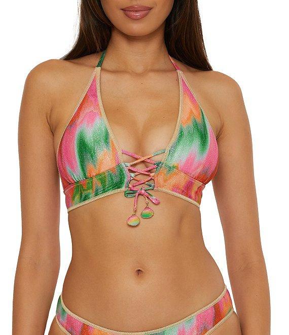 Becca By Rebecca Virtue Mirage Metallic Shirred Back Hipster Swim Bottom Product Image